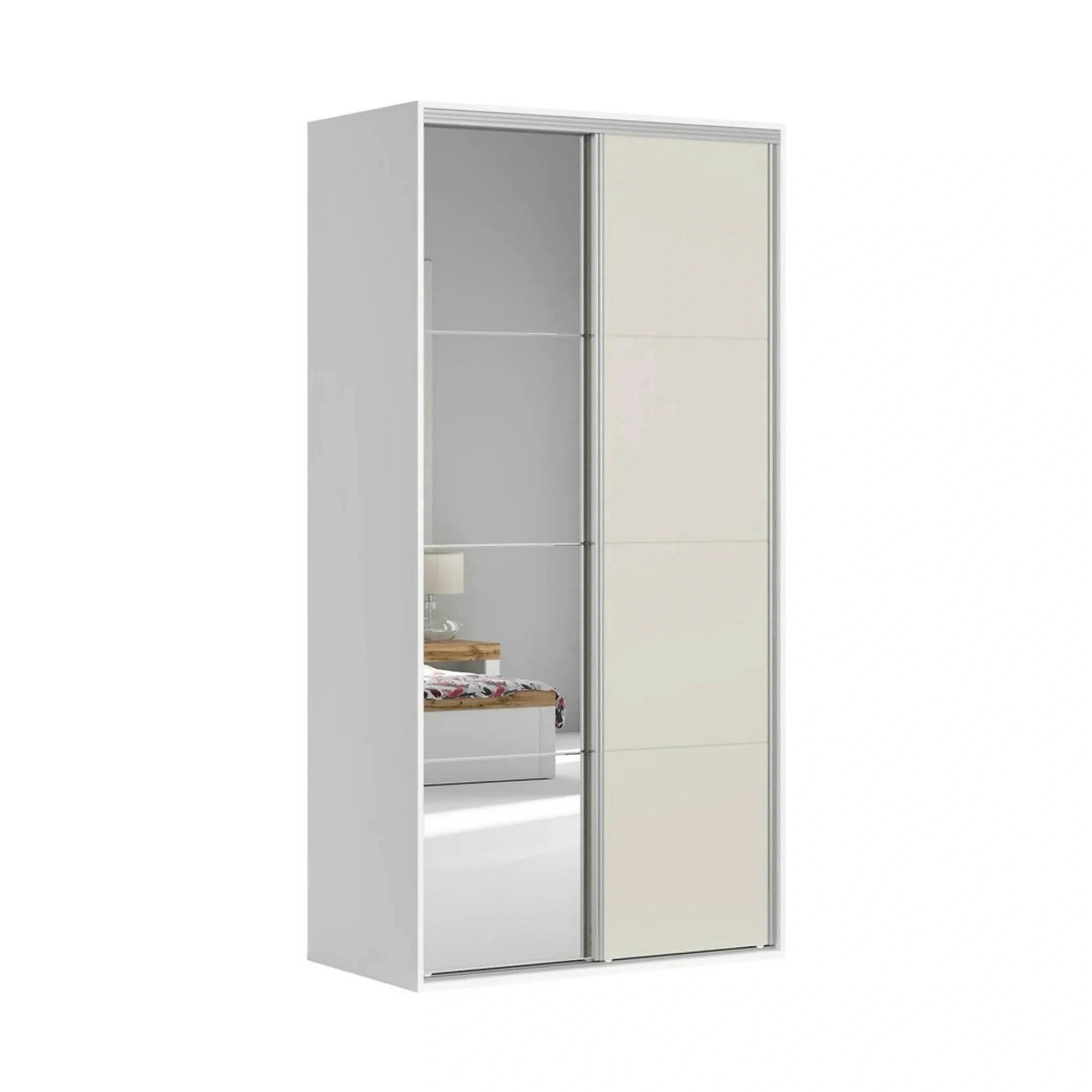 Dulap FLEX, alb/casmir, PAL, cu 2 usi, 120x66x240 cm
