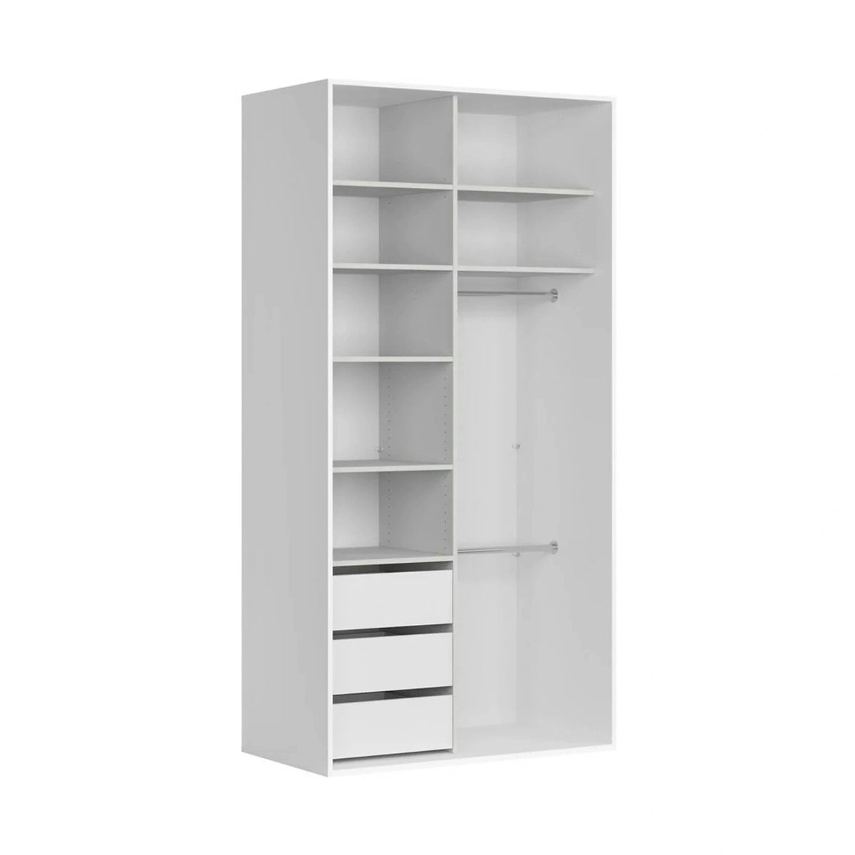 Dulap FLEX, alb/casmir, PAL, cu 2 usi, 120x66x240 cm