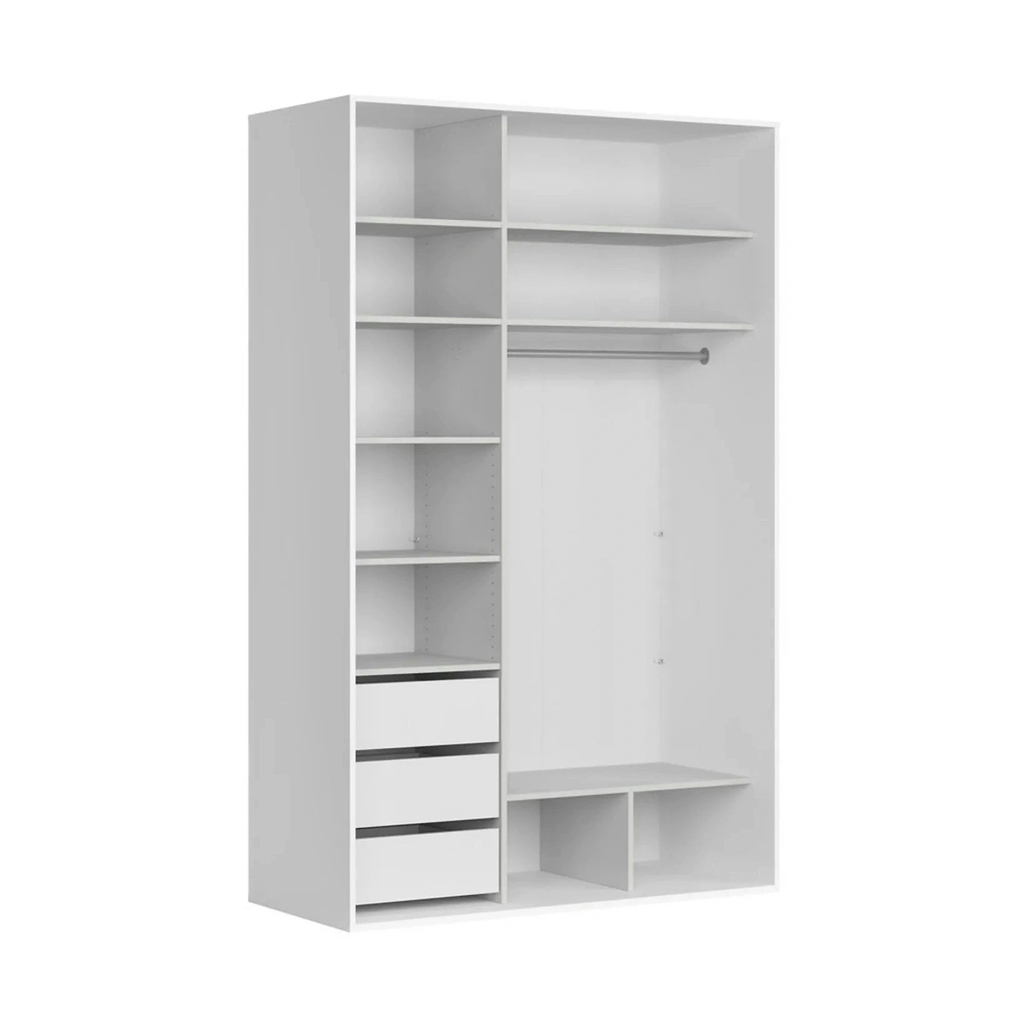Dulap FLEX, alb/casmir, PAL, cu 2 usi, 150x66x240 cm