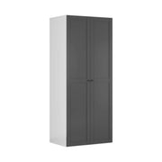 Dulap FLEX, alb/gri grafit, PAL, cu 2 usi, 100x66x240 cm