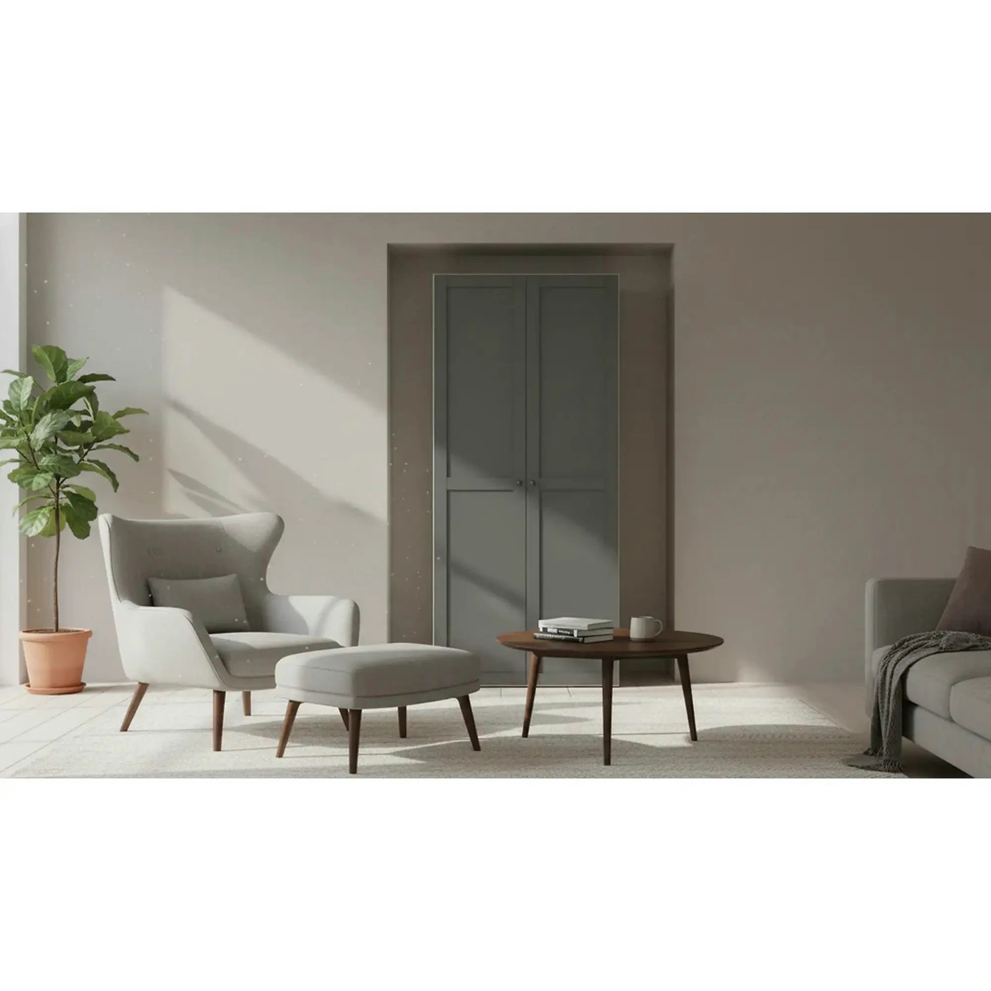 Dulap FLEX, alb/gri grafit, PAL, cu 2 usi, 100x66x240 cm