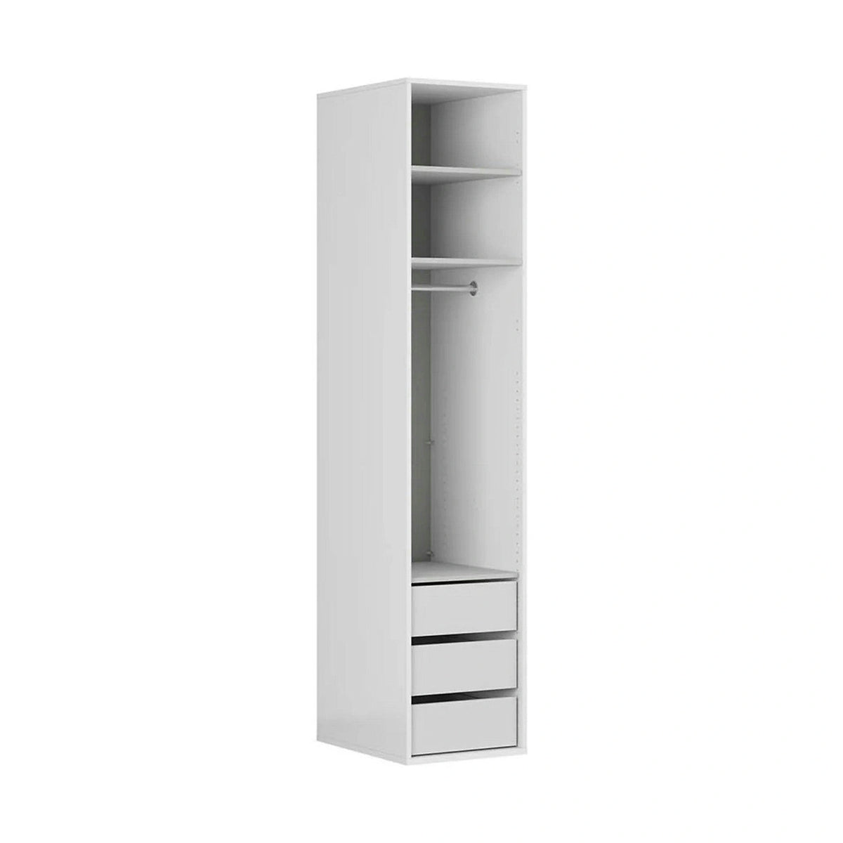 Dulap FLEX, alb/gri grafit, PAL, cu o usa, 50x66x240 cm