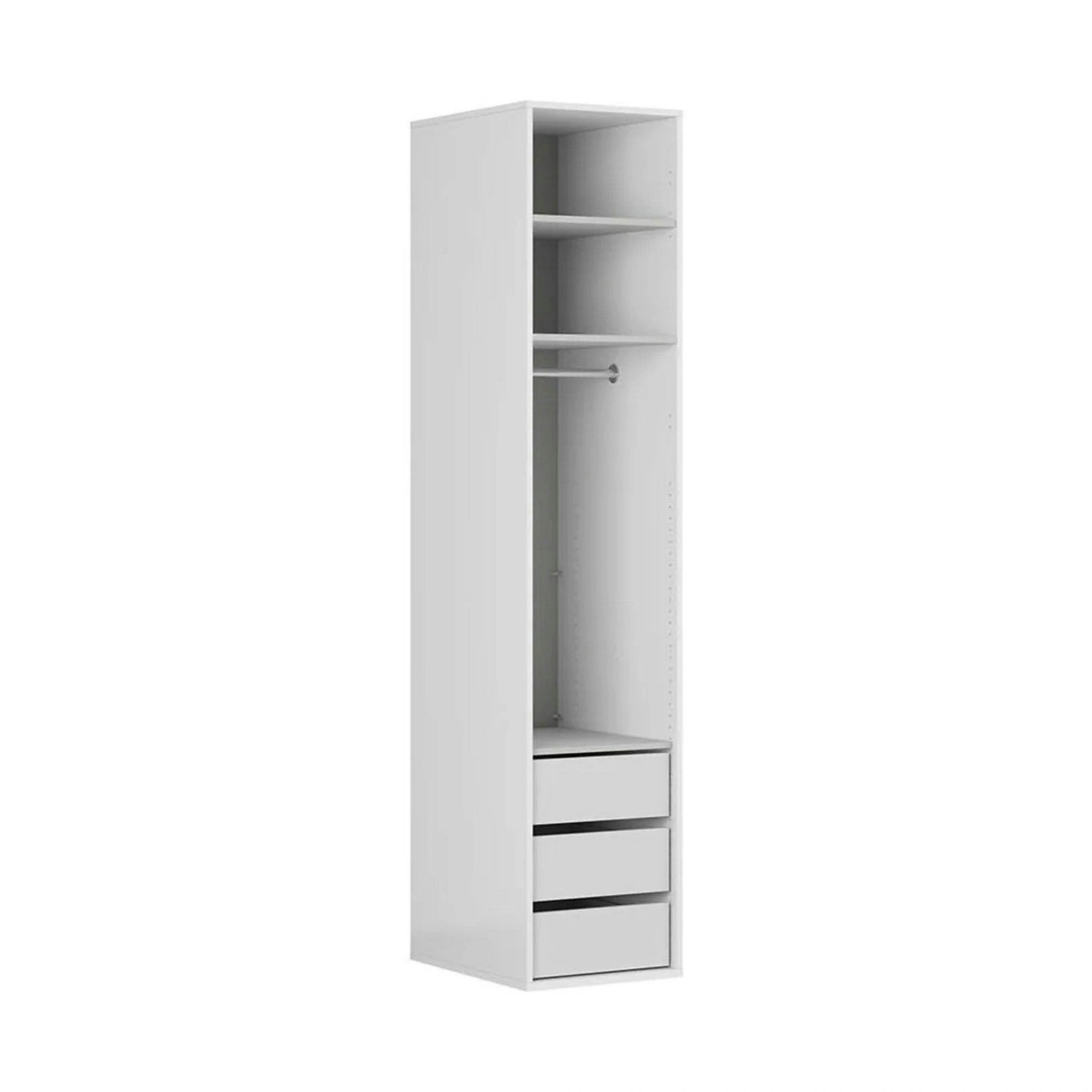 Dulap FLEX, alb/gri grafit, PAL, cu o usa, 50x66x240 cm