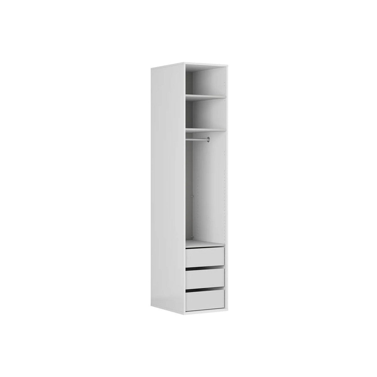 Dulap FLEX, alb/gri grafit, PAL, cu o usa, 50x66x240 cm