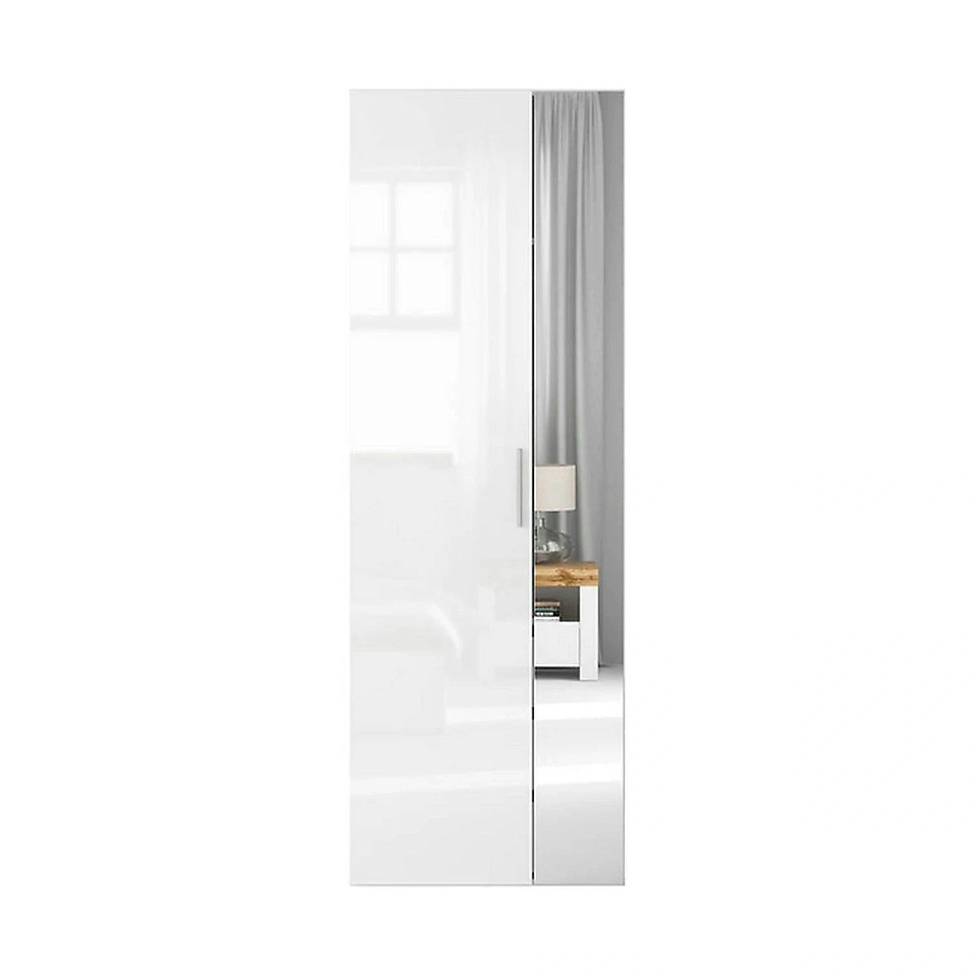 Dulap FLEX, alb lucios, PAL, cu 2 usi, 75x66x218 cm
