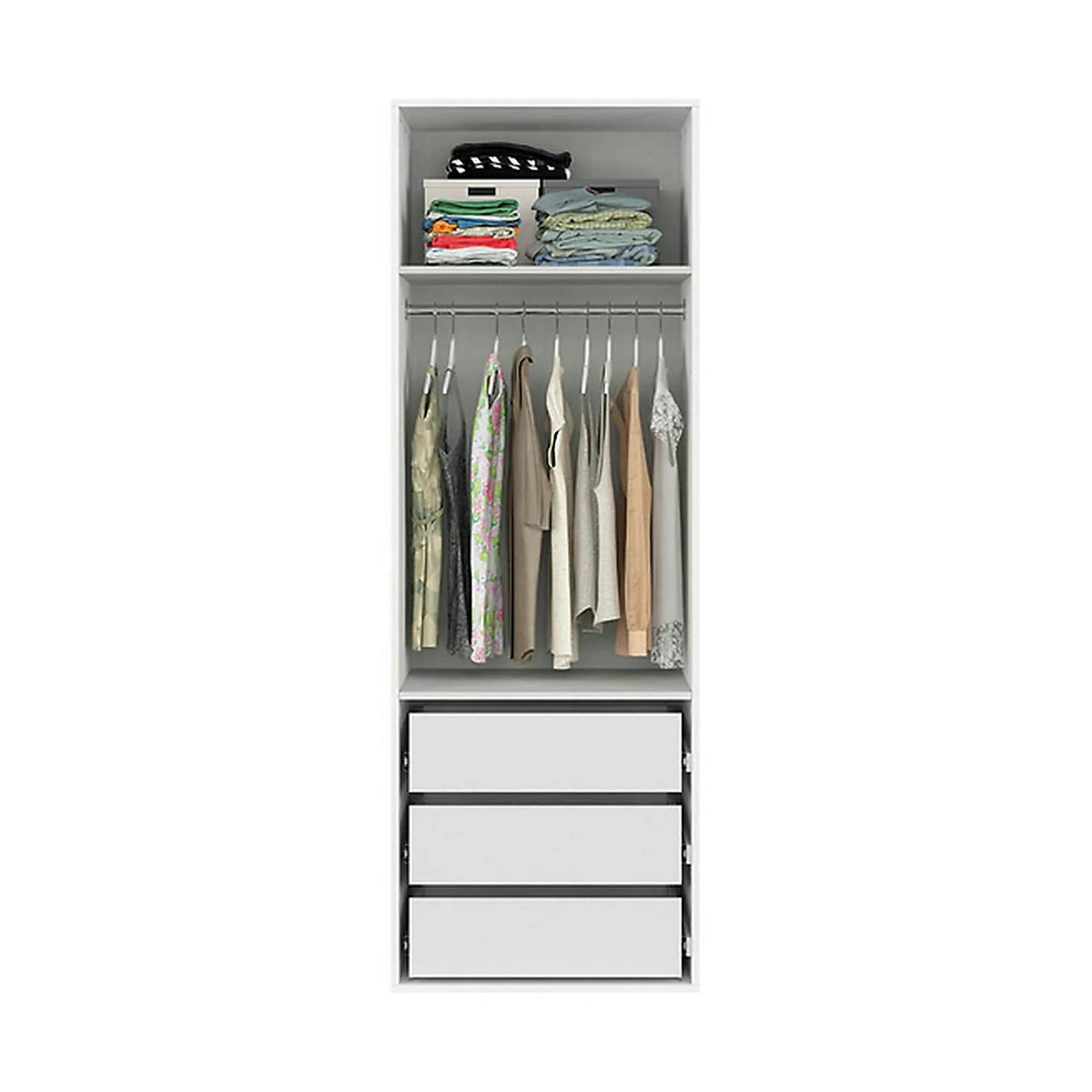 Dulap FLEX, alb lucios, PAL, cu 2 usi, 75x66x218 cm