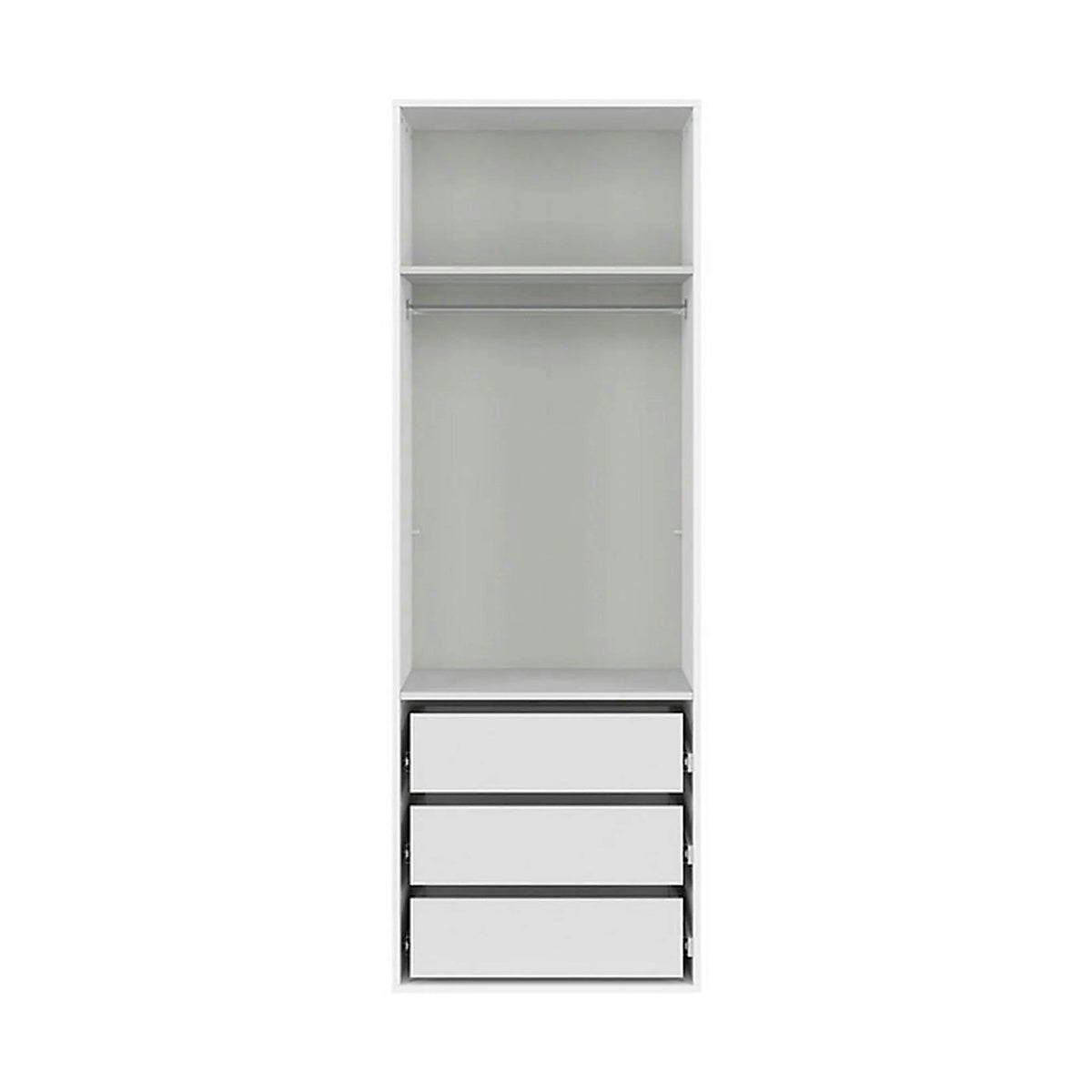 Dulap FLEX, alb lucios, PAL, cu 2 usi, 75x66x218 cm