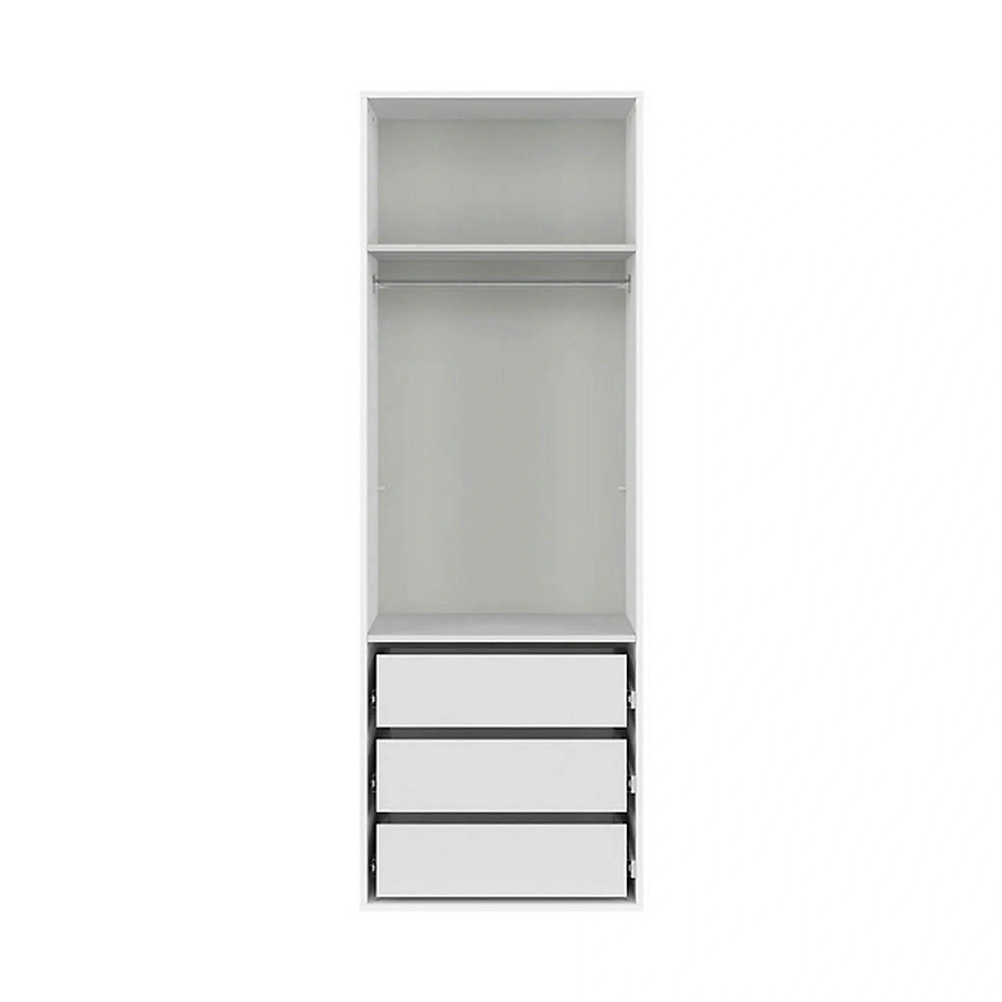 Dulap FLEX, alb lucios, PAL, cu 2 usi, 75x66x218 cm