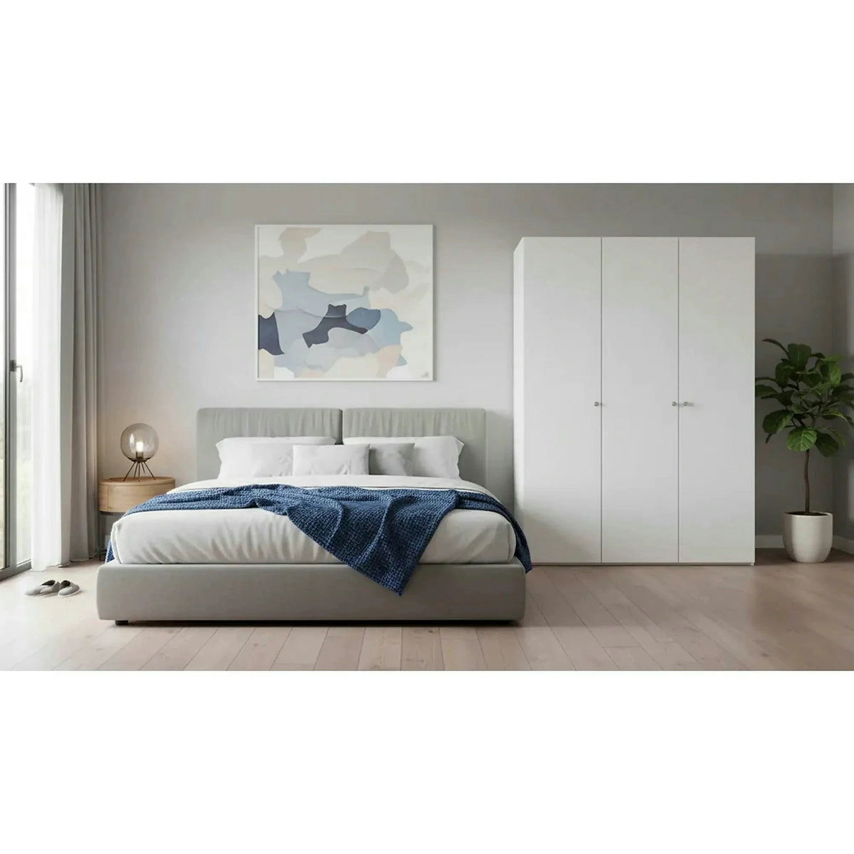 Dulap FLEX, alb, PAL, 150x66x218 cm