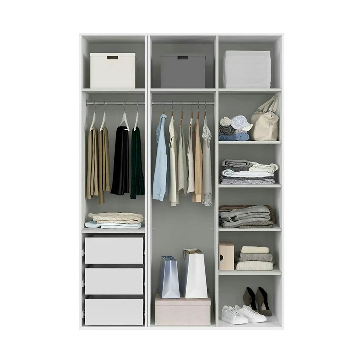 Dulap FLEX, alb, PAL, 150x66x218 cm