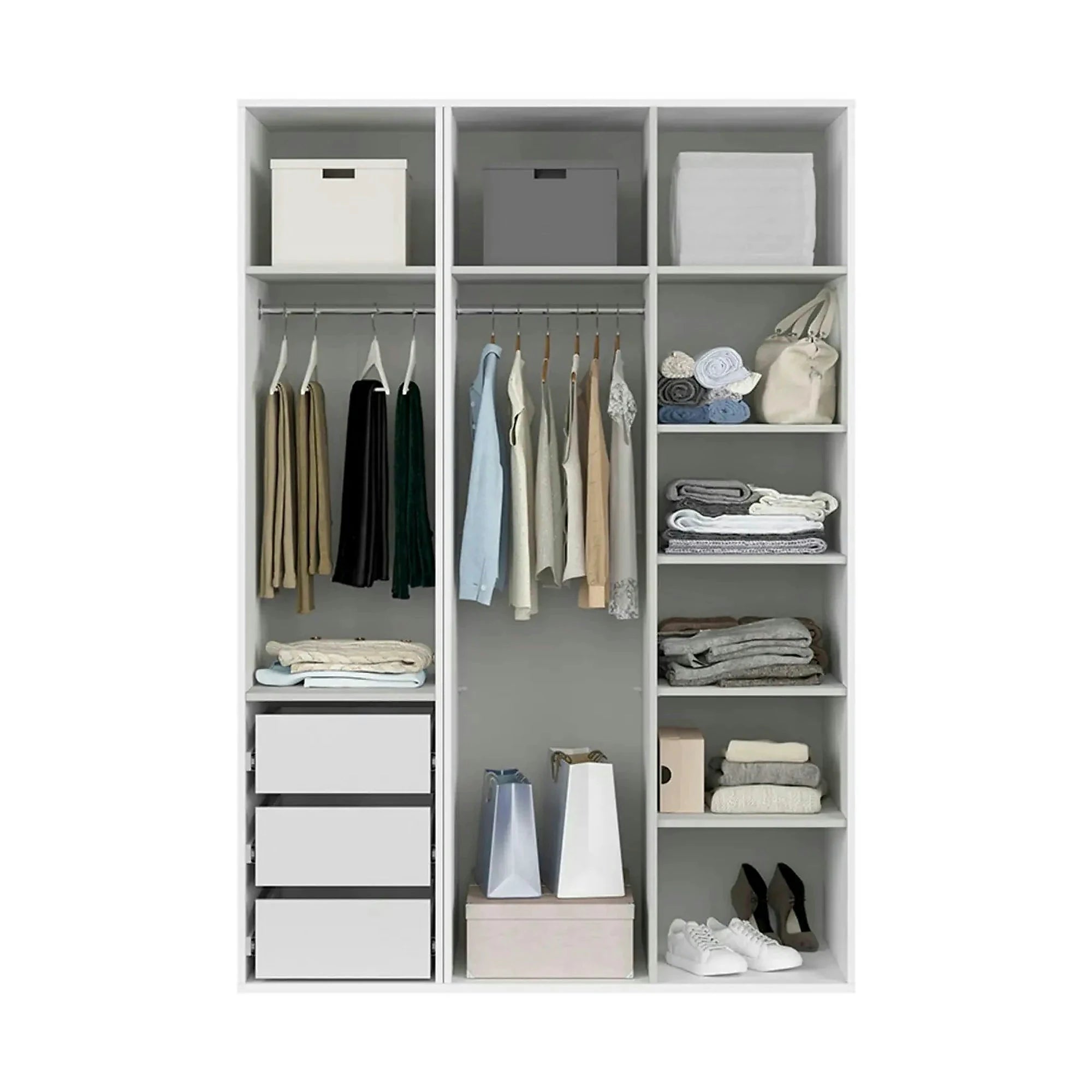 Dulap FLEX, alb, PAL, 150x66x218 cm