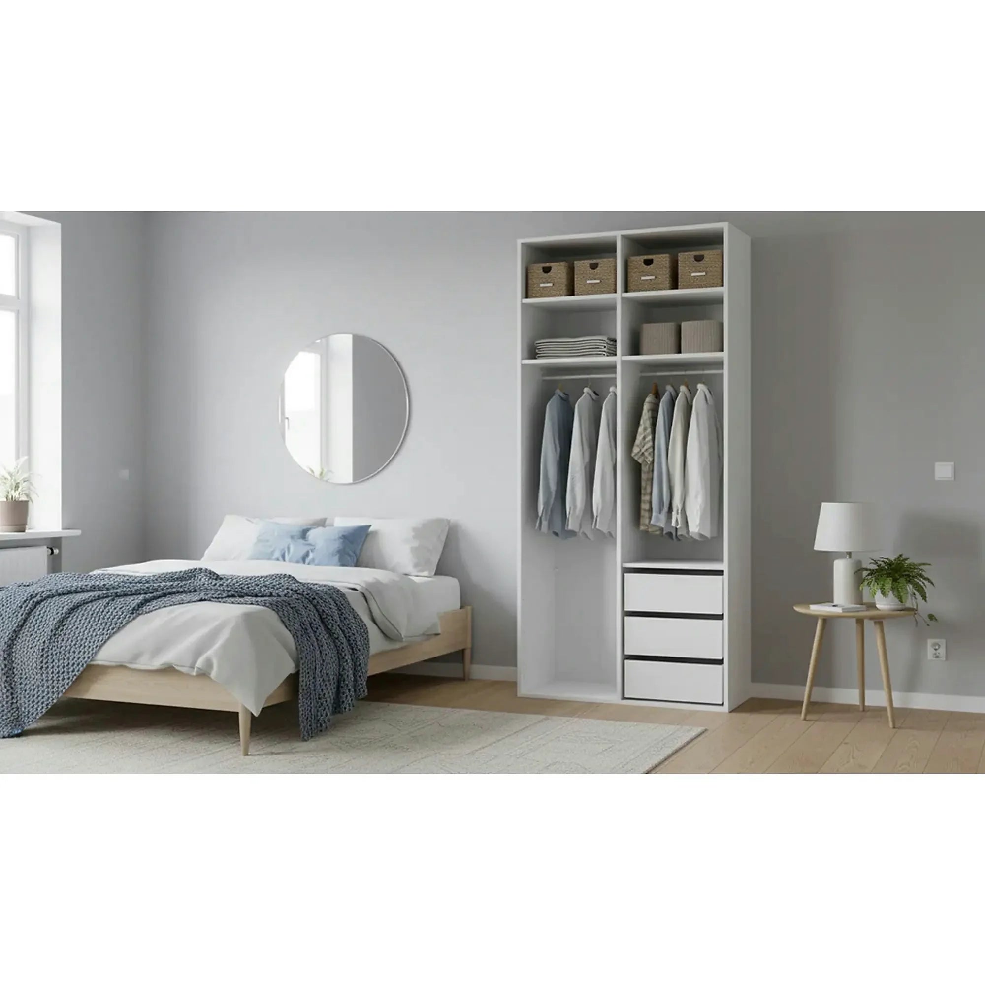 Dulap FLEX, alb, PAL, cu 2 usi, 100x45x240 cm