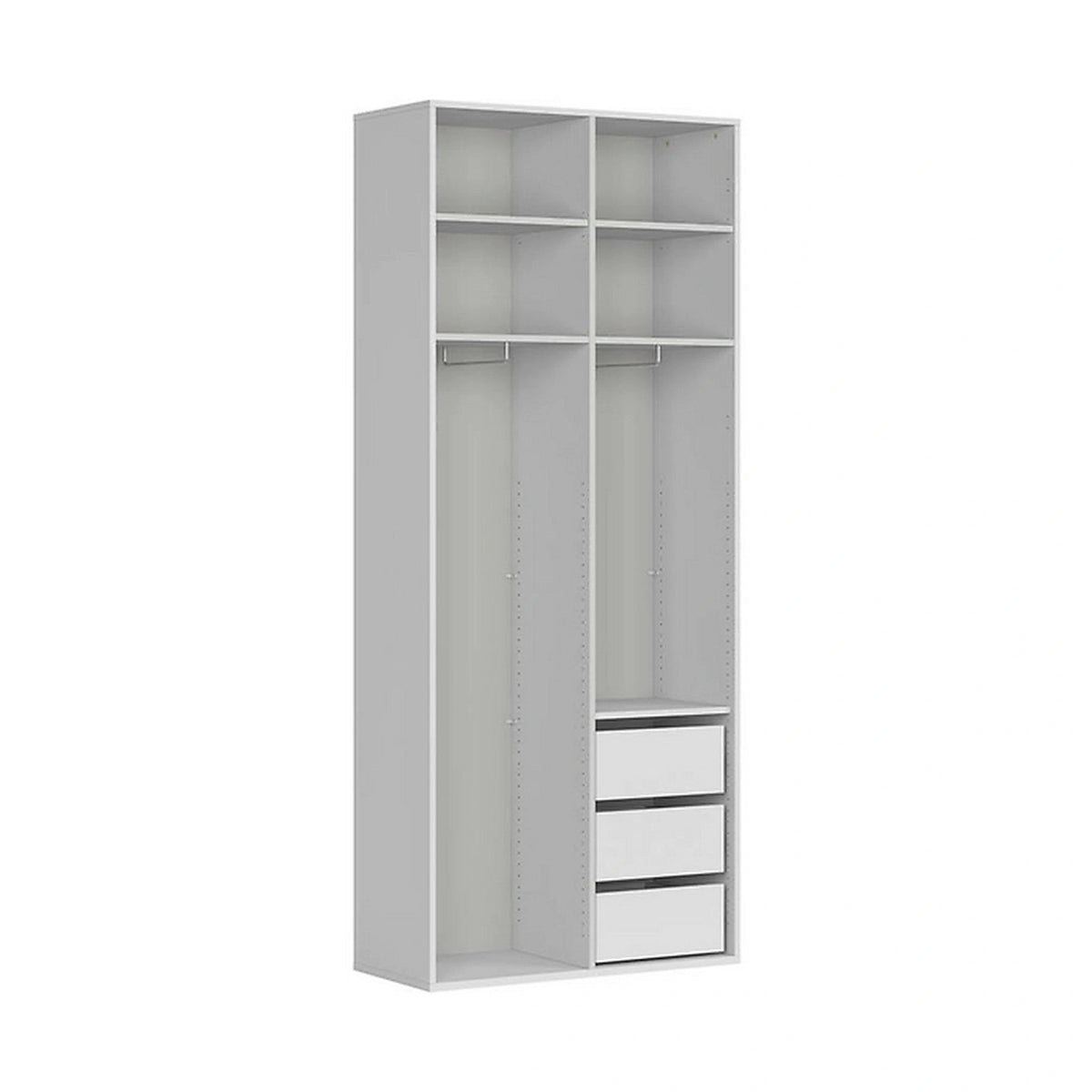 Dulap FLEX, alb, PAL, cu 2 usi, 100x45x240 cm