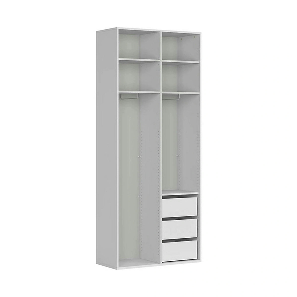 Dulap FLEX, alb, PAL, cu 2 usi, 100x45x240 cm