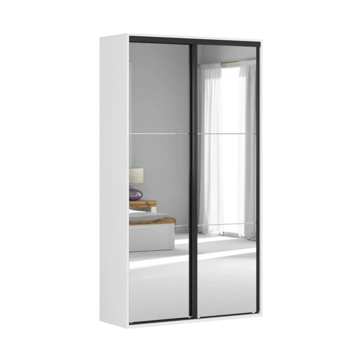 Dulap FLEX, alb, PAL, cu 2 usi, 120x45x218 cm
