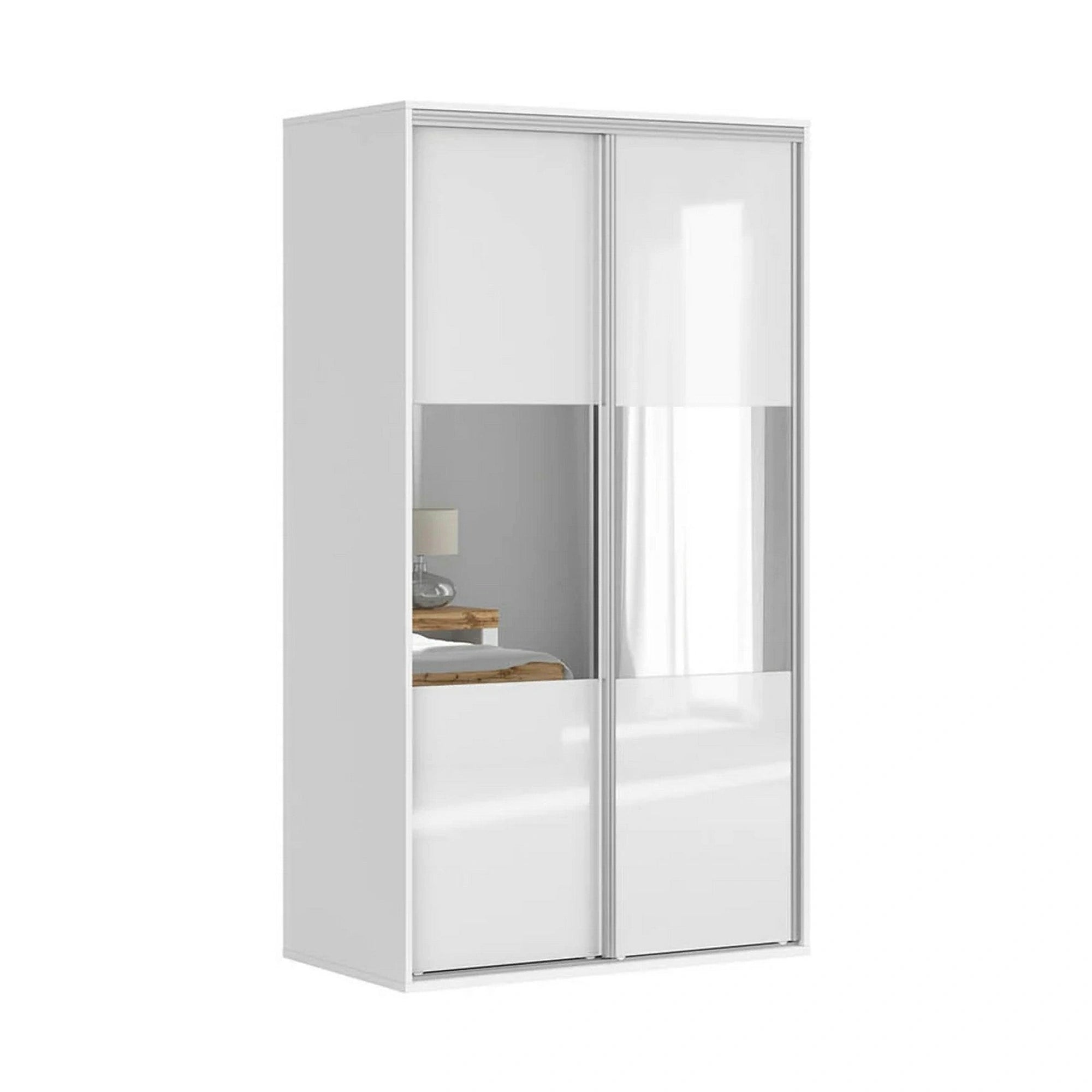 Dulap FLEX, alb, PAL, cu 2 usi, 120x66x218 cm