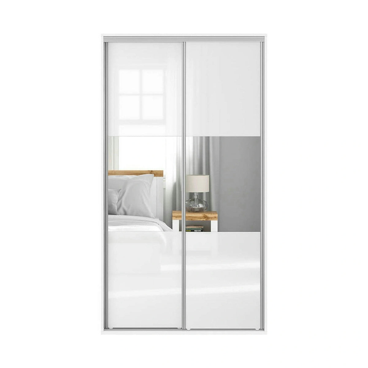 Dulap FLEX, alb, PAL, cu 2 usi, 120x66x218 cm