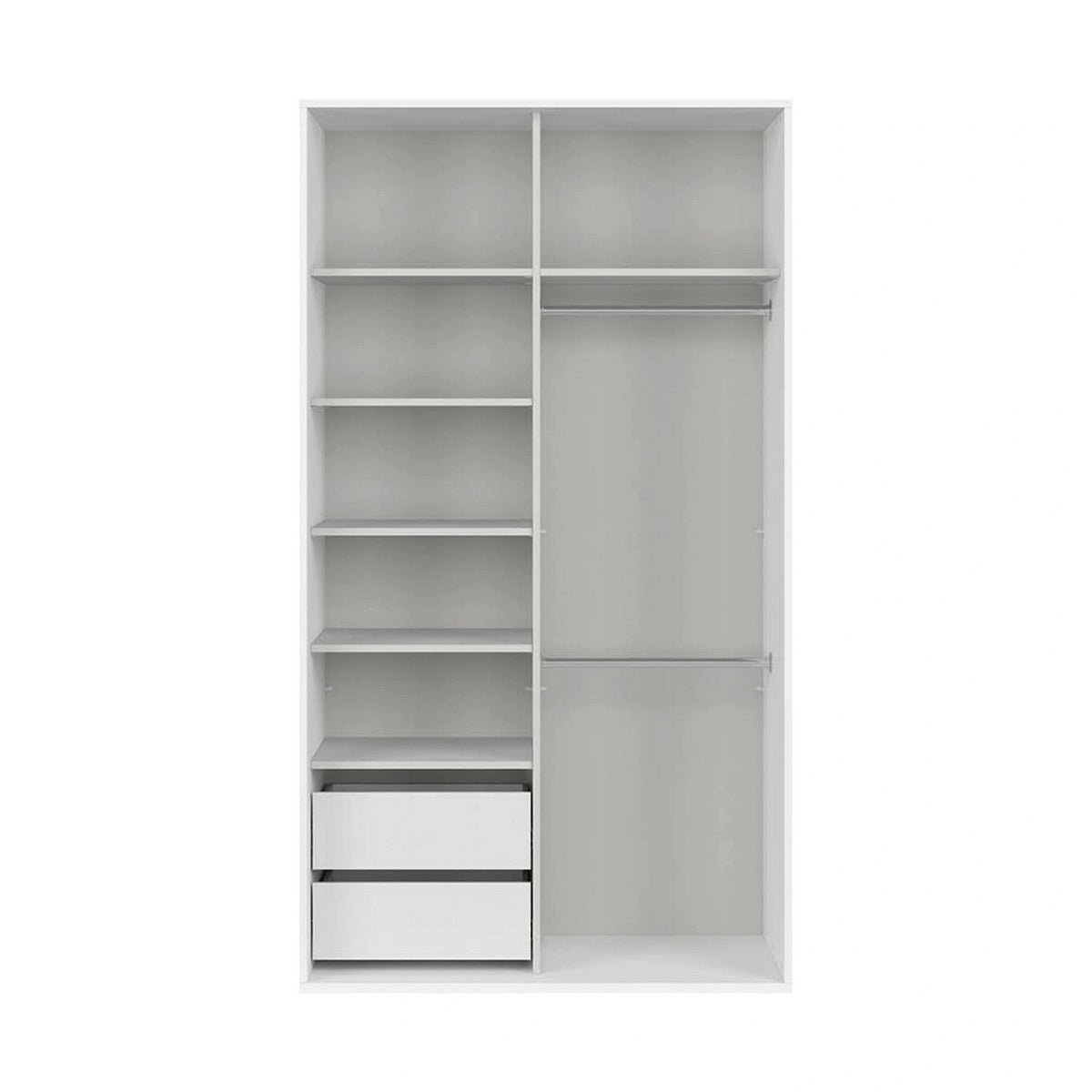 Dulap FLEX, alb, PAL, cu 2 usi, 120x66x218 cm