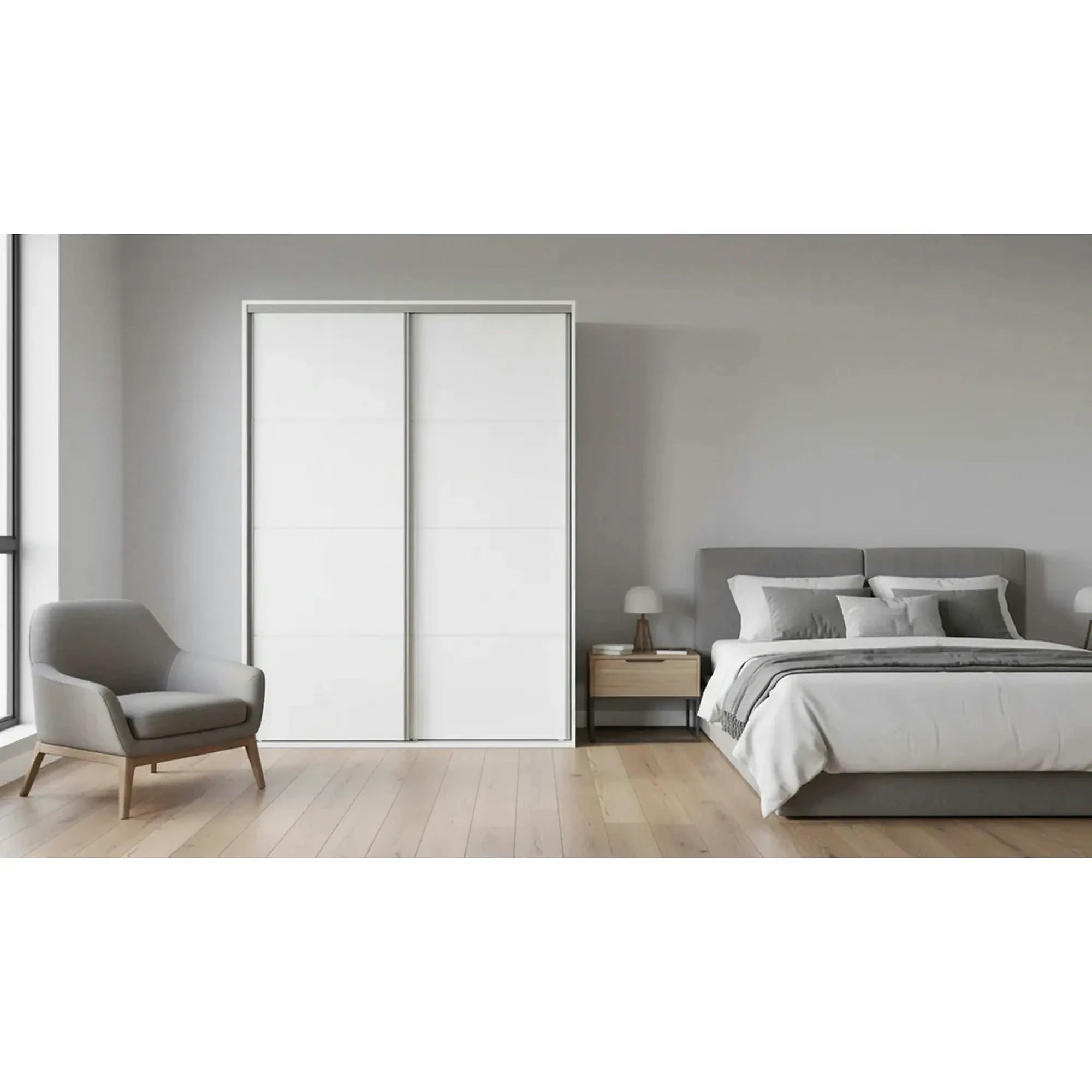 Dulap FLEX, alb, PAL, cu 2 usi, 150x45x240 cm
