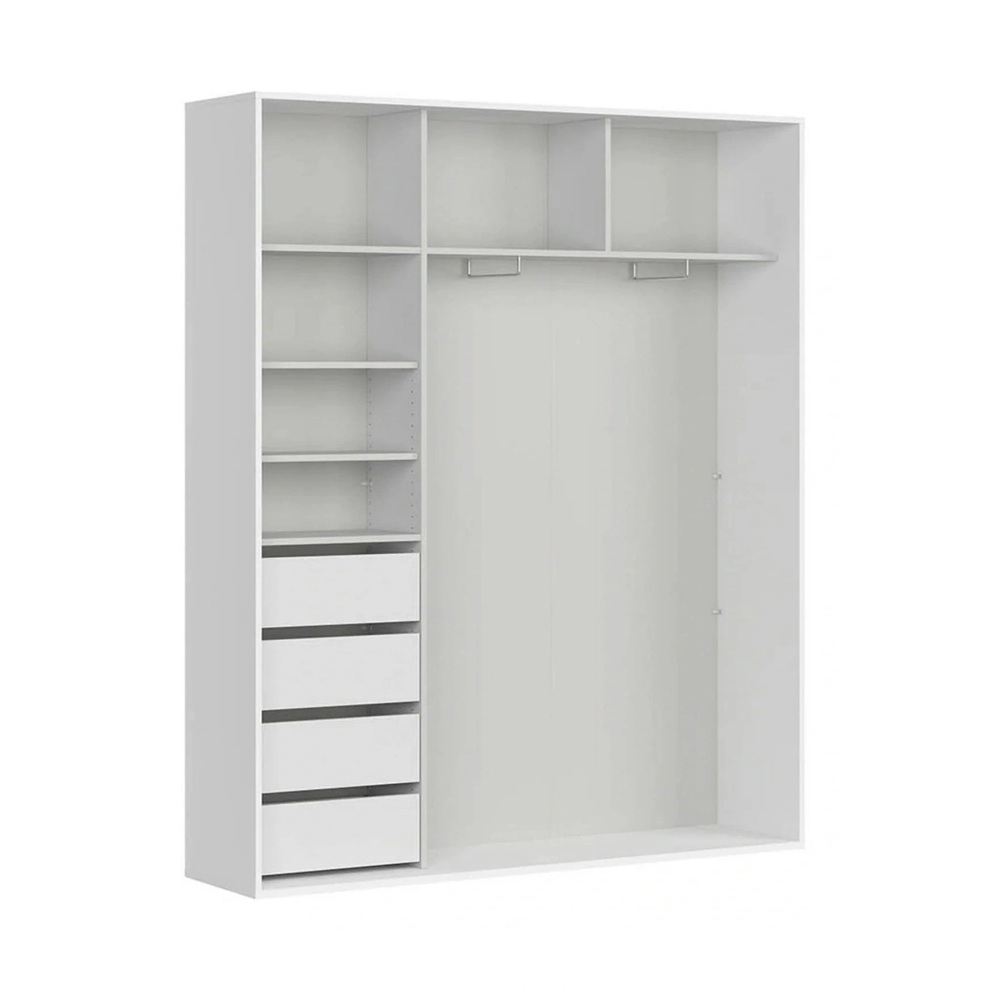 Dulap FLEX, alb, PAL, cu 2 usi, 180x45x218 cm