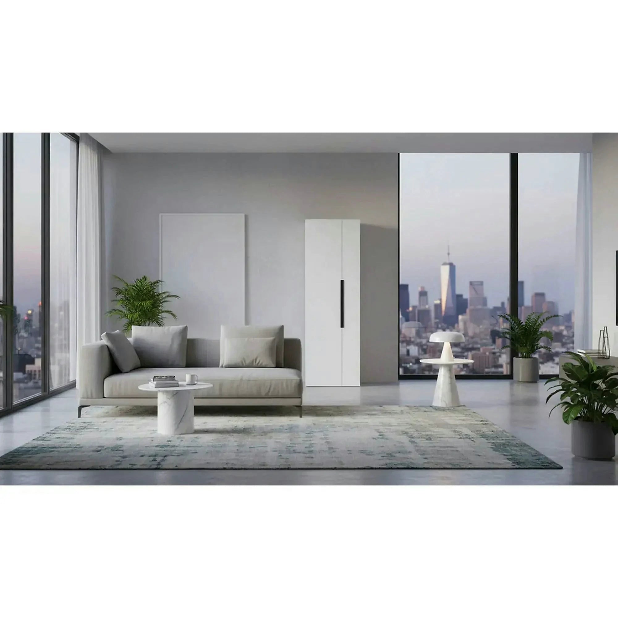 Dulap FLEX, alb, PAL, cu 2 usi, 75x66x240 cm