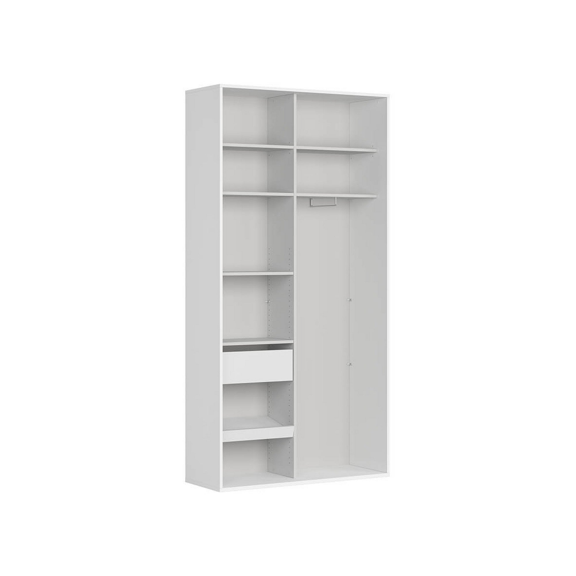 Dulap FLEX, alb, PAL, cu 2 usi si oglinda, 120x45x240 cm