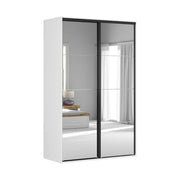 Dulap FLEX, alb, PAL, cu 2 usi si oglinda, 150x66x240 cm