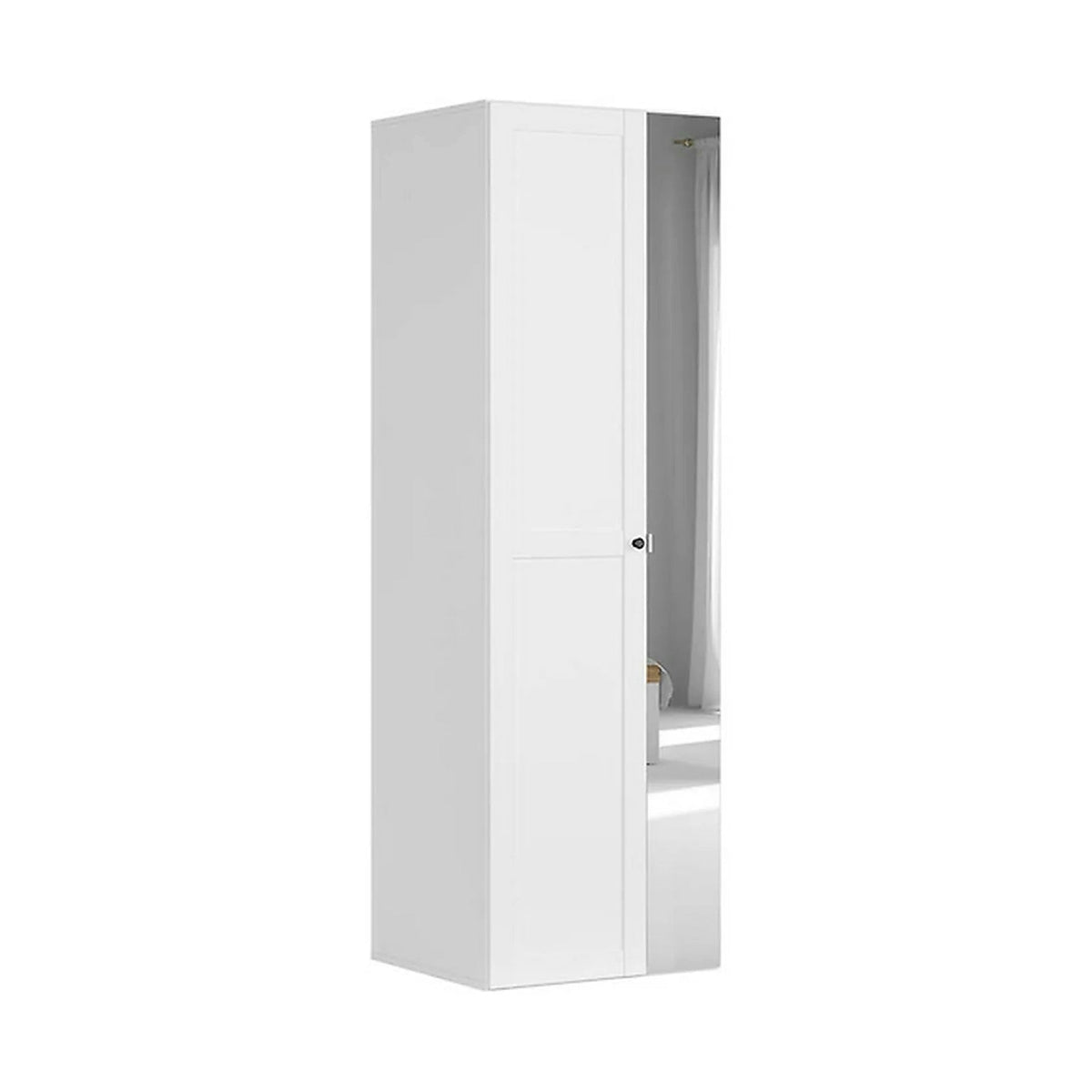 Dulap FLEX, alb, PAL, cu 2 usi si oglinda, 75x66x240 cm