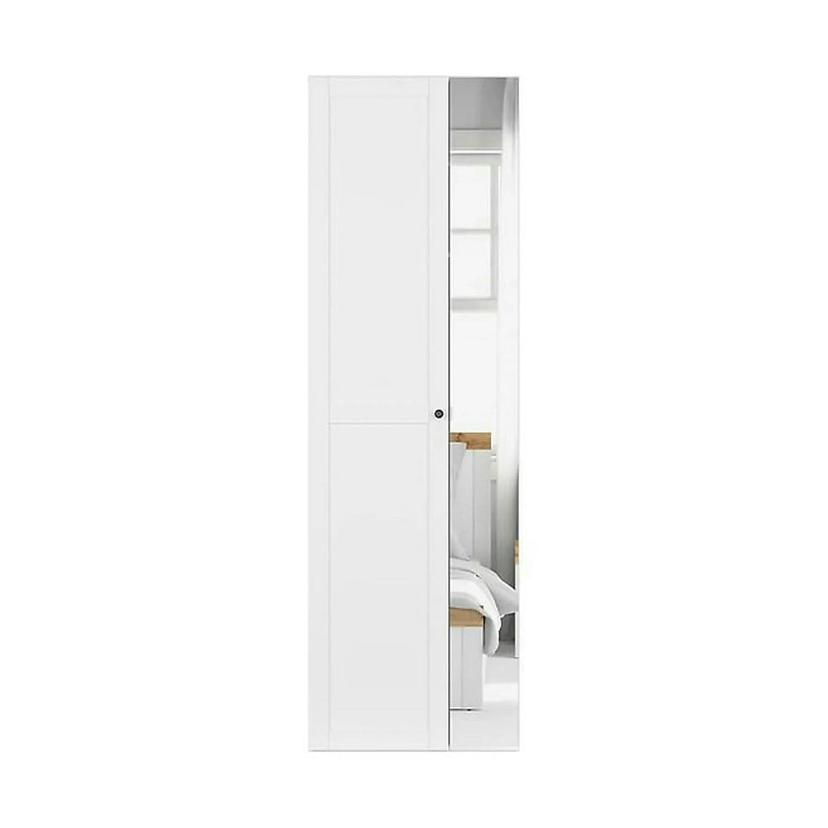 Dulap FLEX, alb, PAL, cu 2 usi si oglinda, 75x66x240 cm