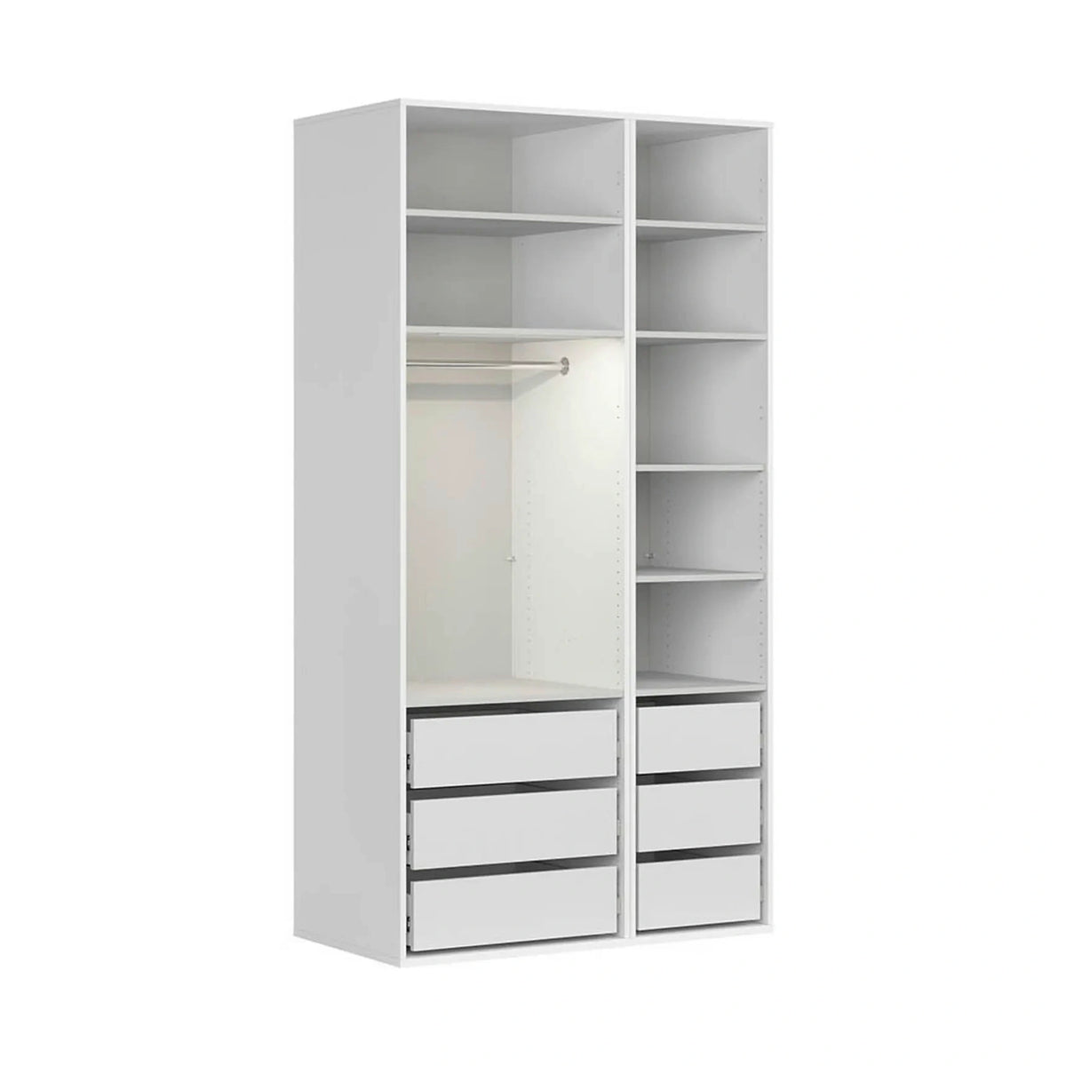 Dulap FLEX, alb, PAL, cu 3 usi, 125x66x240 cm
