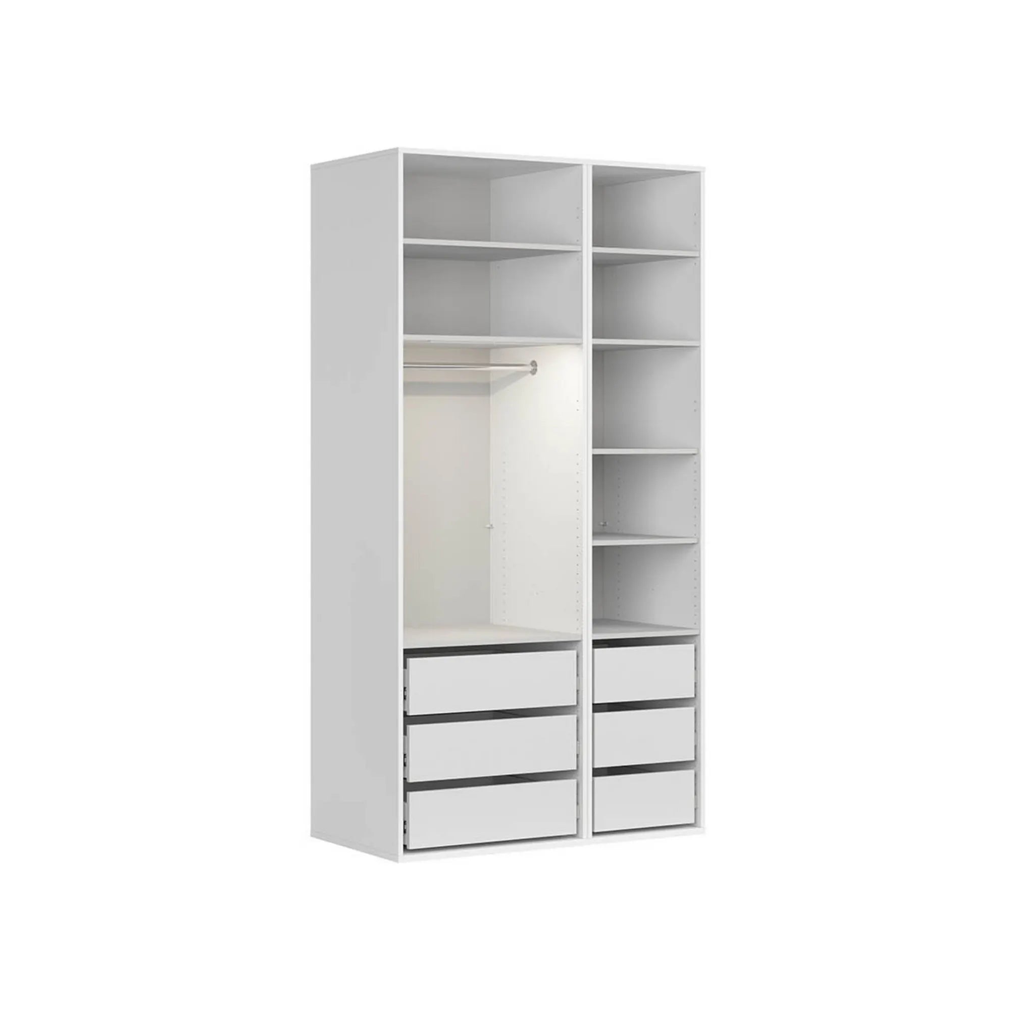 Dulap FLEX, alb, PAL, cu 3 usi, 125x66x240 cm