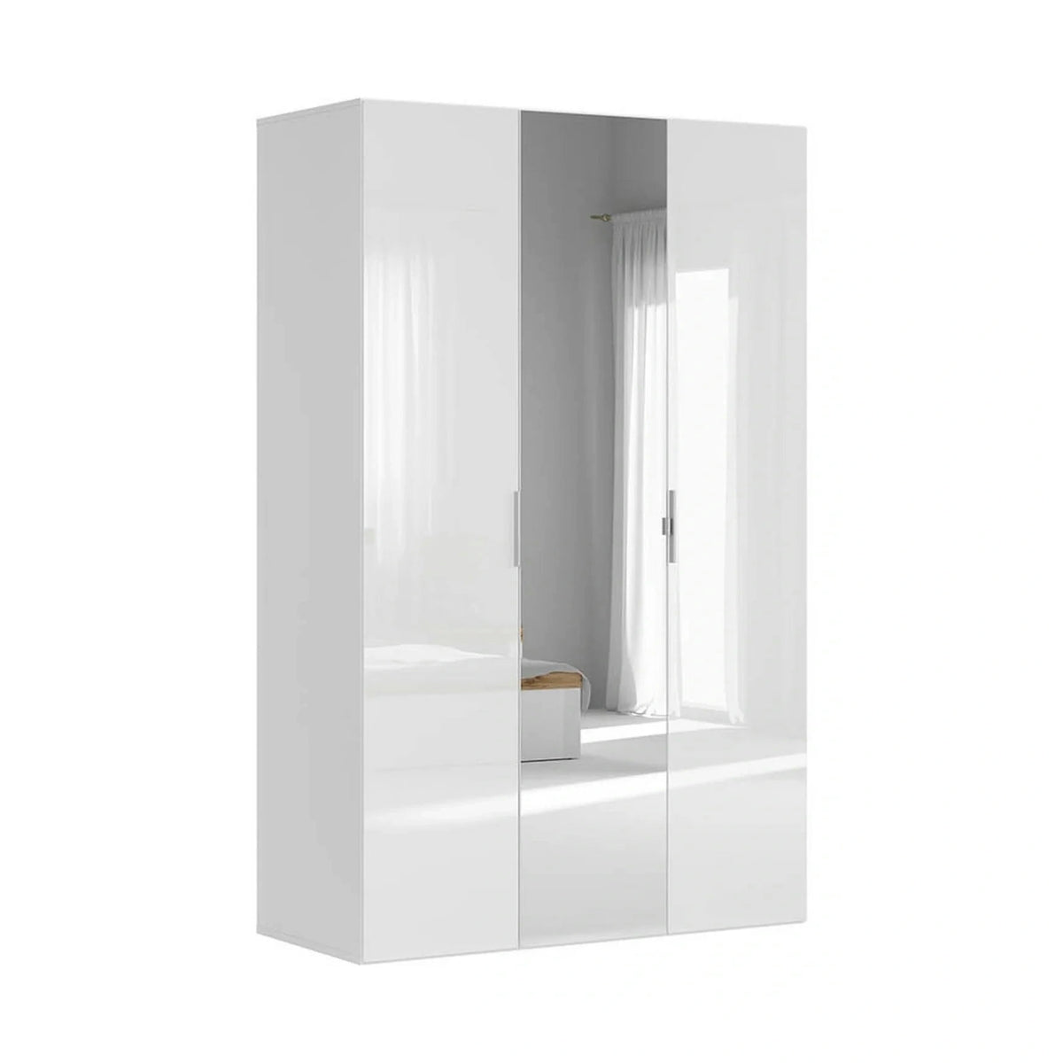 Dulap FLEX, alb, PAL, cu 3 usi, 150x66x240 cm