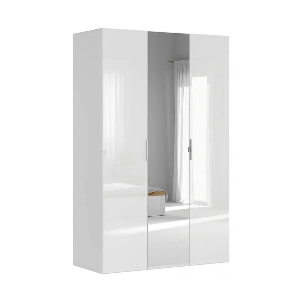 Dulap FLEX, alb, PAL, cu 3 usi, 150x66x240 cm