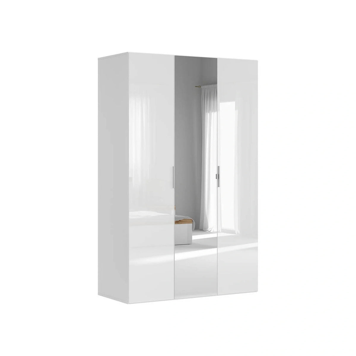 Dulap FLEX, alb, PAL, cu 3 usi, 150x66x240 cm