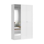 Dulap FLEX, alb, PAL, cu 3 usi si oglinda, 150x45x240 cm