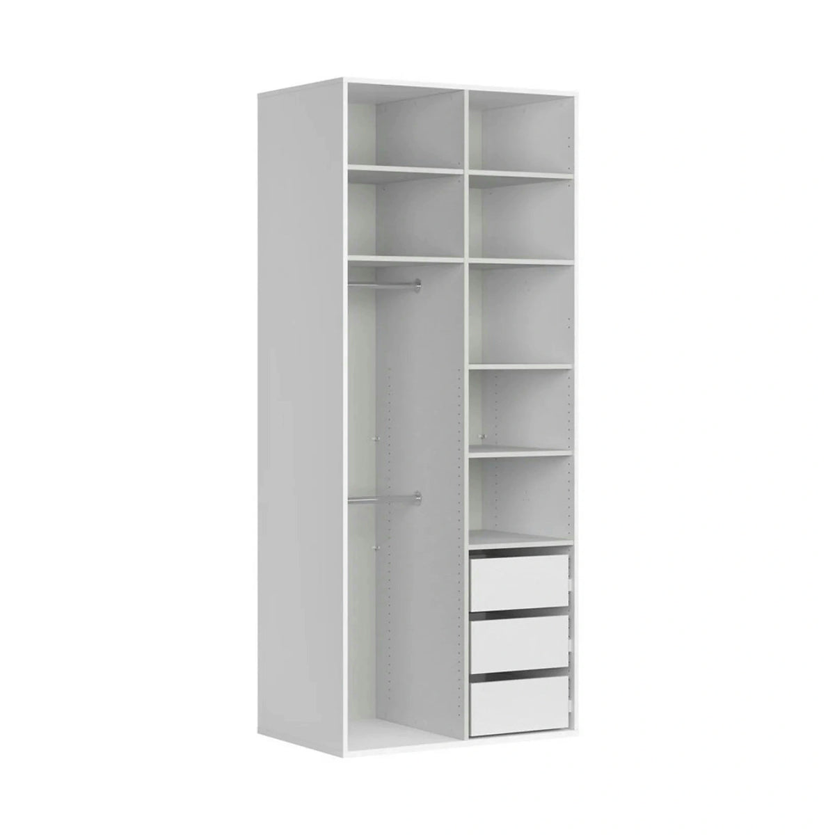 Dulap FLEX, alb/stejar PAL, cu 2 usi, 100x66x240 cm
