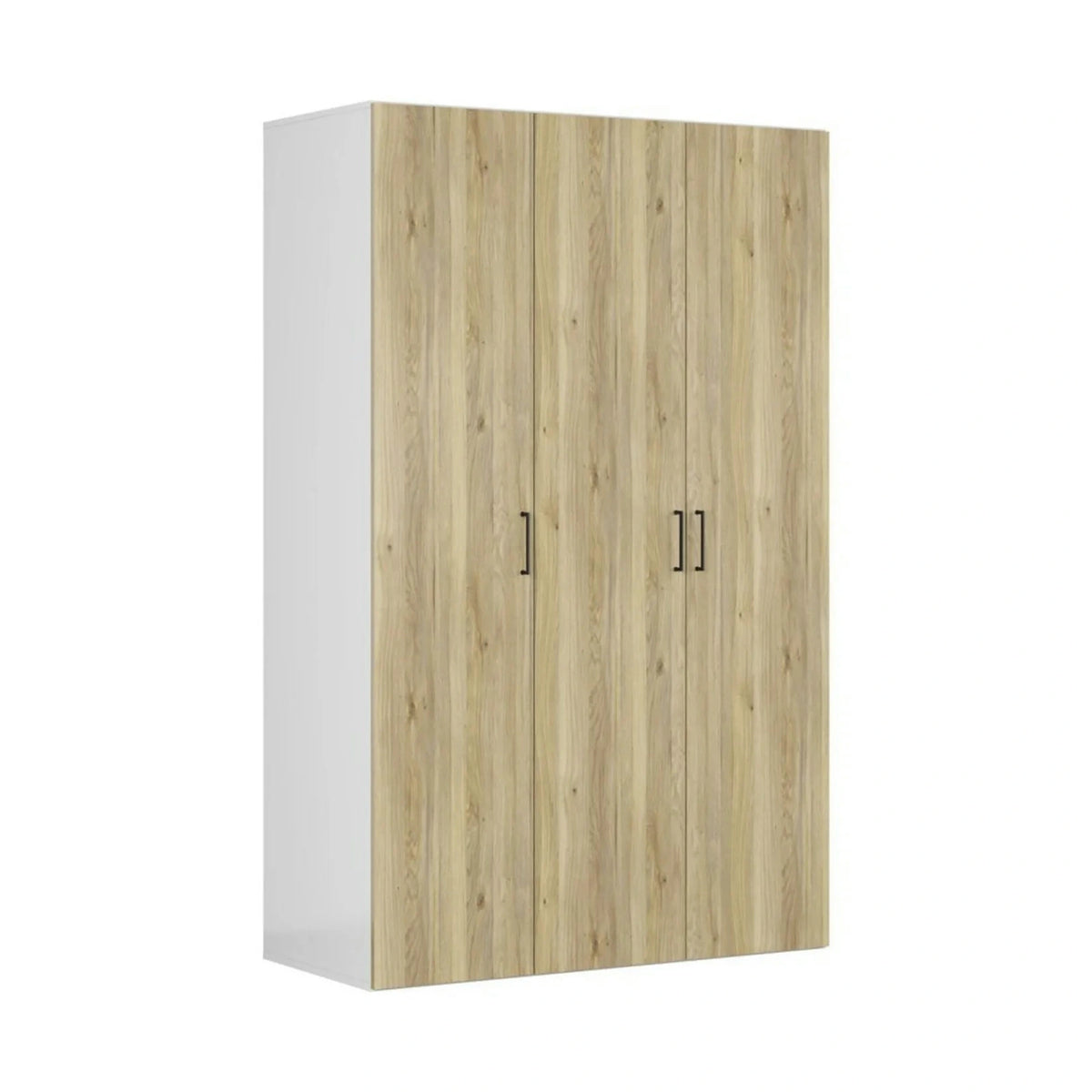 Dulap FLEX, alb/stejar, PAL, cu 3 usi, 150x66x240 cm