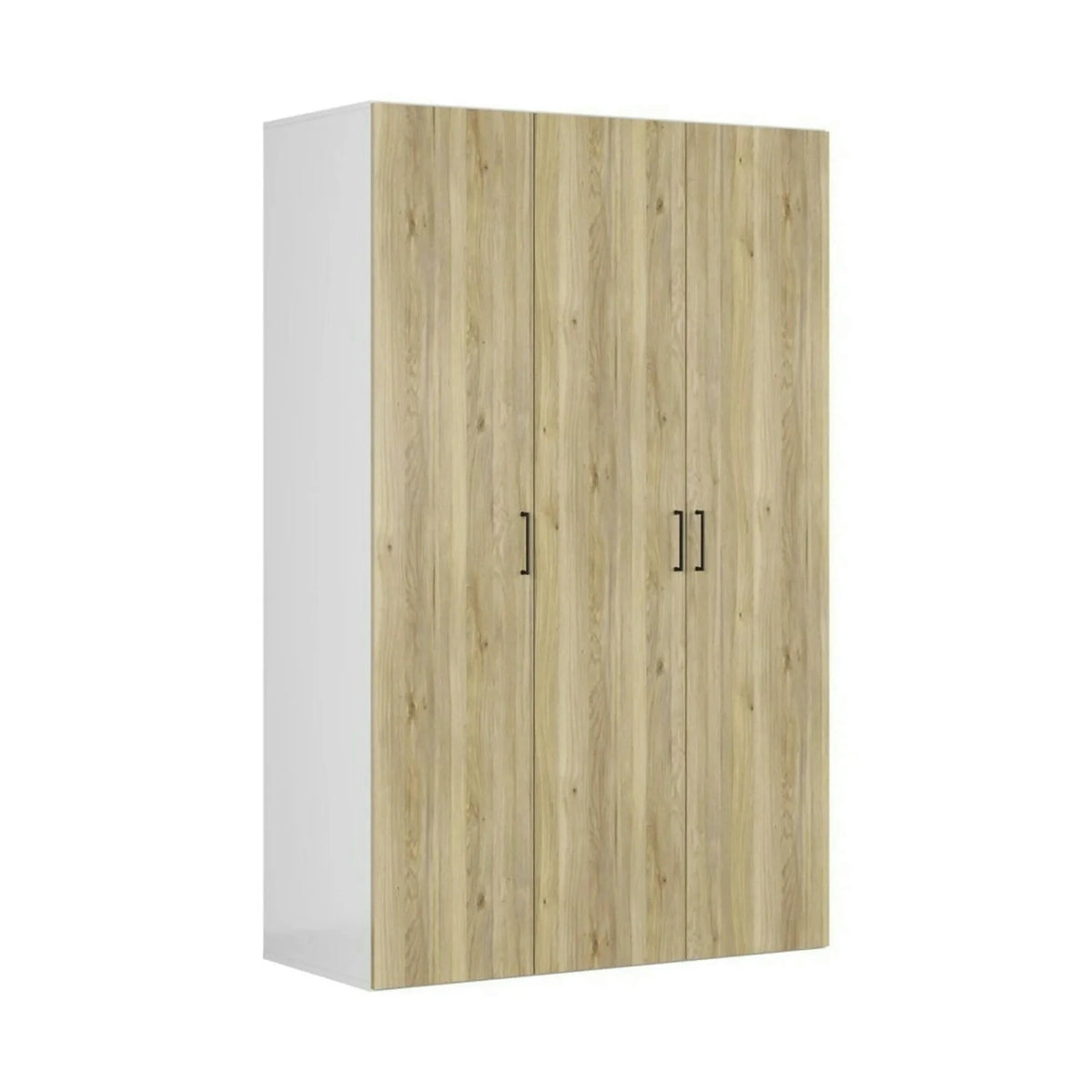Dulap FLEX, alb/stejar, PAL, cu 3 usi, 150x66x240 cm