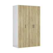 Dulap FLEX, alb/stejar, PAL, cu 3 usi, 150x66x240 cm