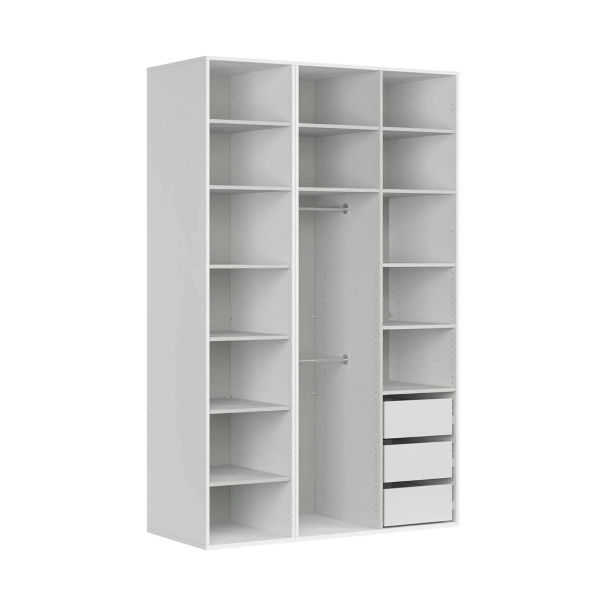 Dulap FLEX, alb/stejar, PAL, cu 3 usi, 150x66x240 cm