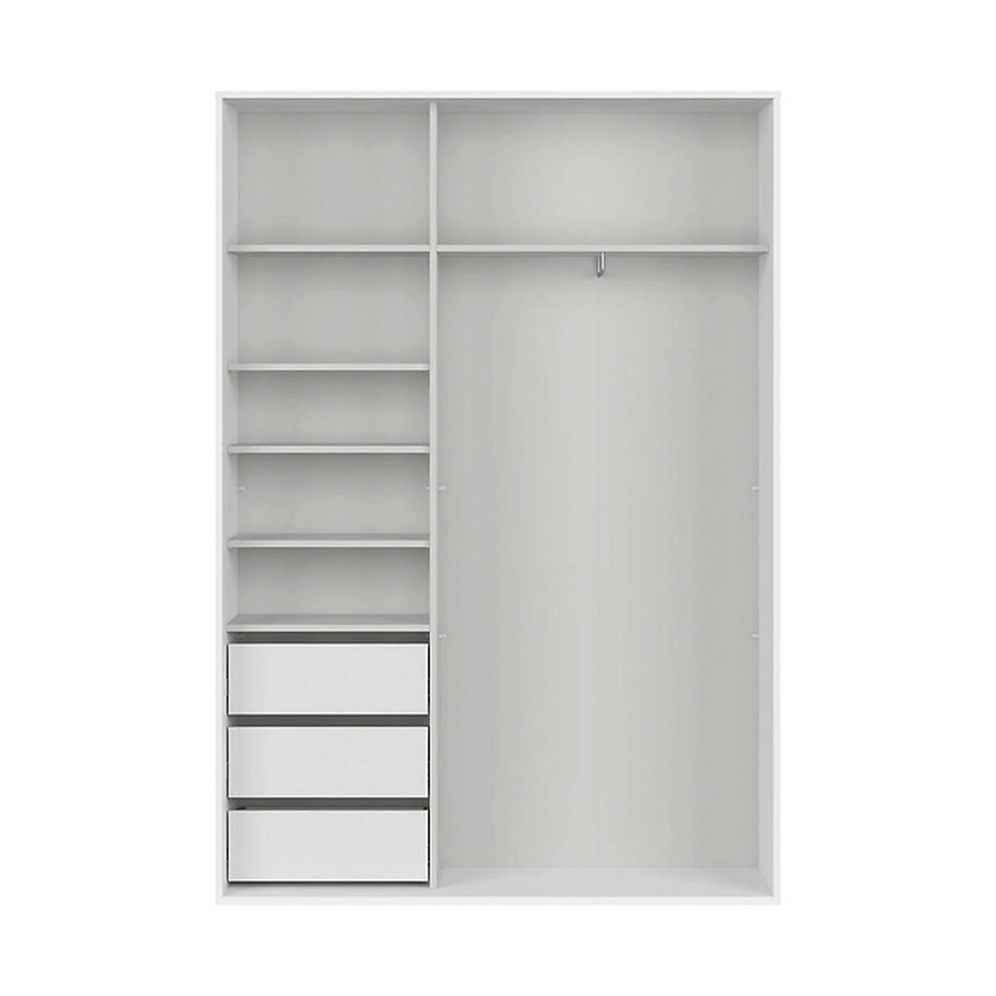 Dulap FLEX, alb/stejar wotan, PAL, cu 2 usi, 150x45x218 cm