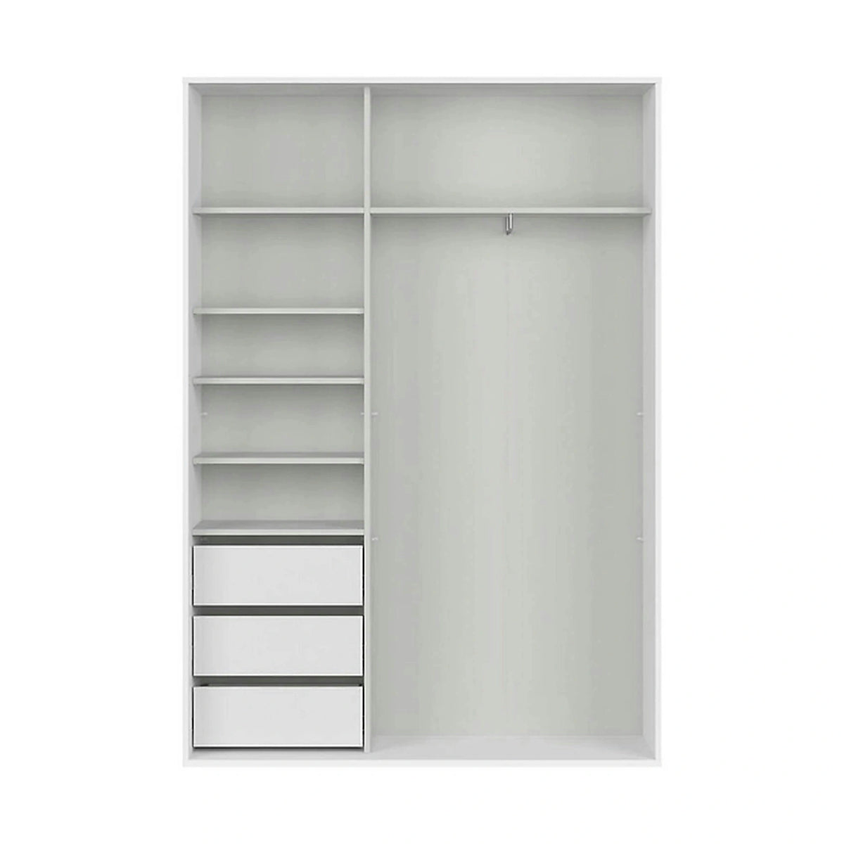 Dulap FLEX, alb/stejar wotan, PAL, cu 2 usi, 150x45x218 cm