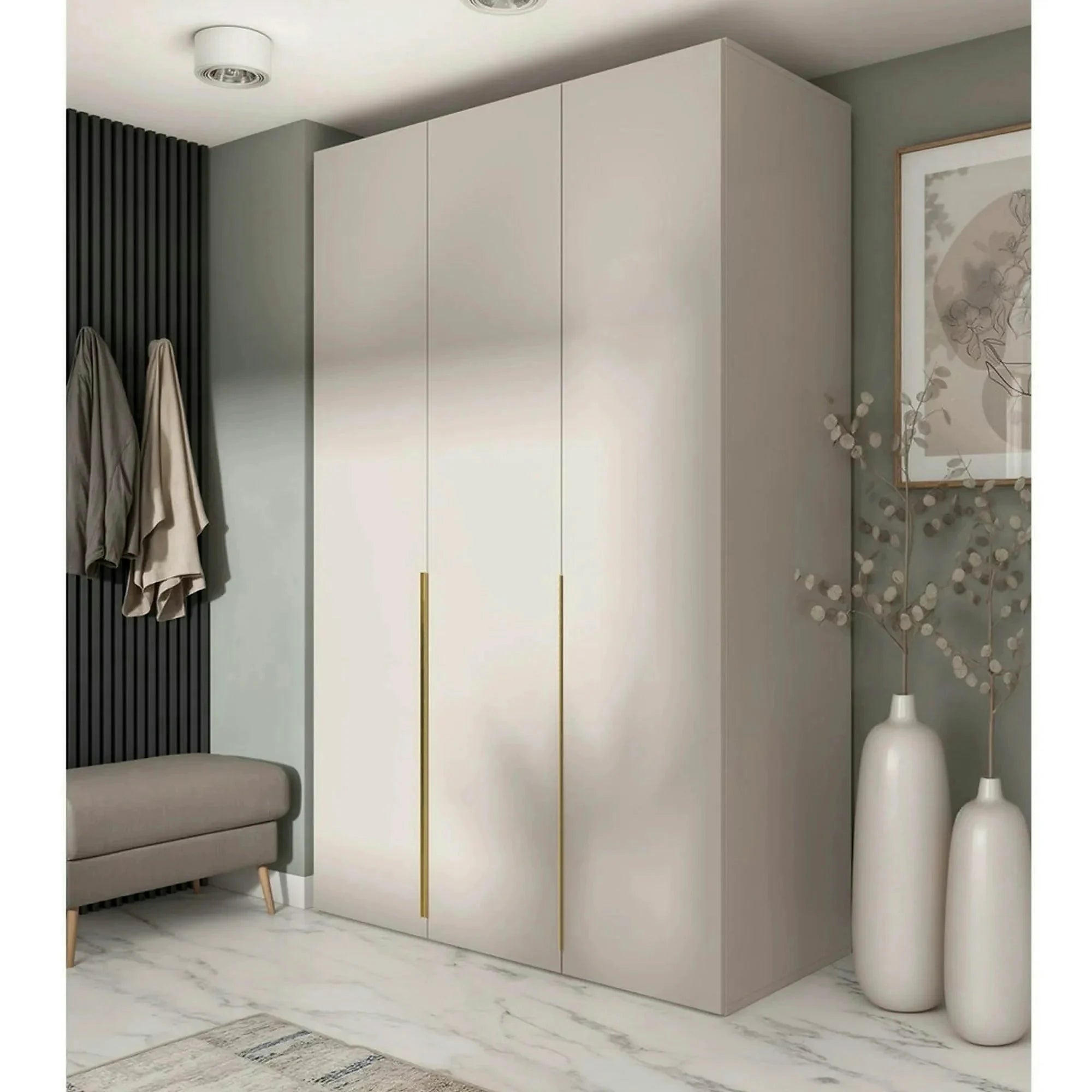 Dulap FLEX, casmir/auriu, PAL, cu 3 usi, 150x66x240 cm
