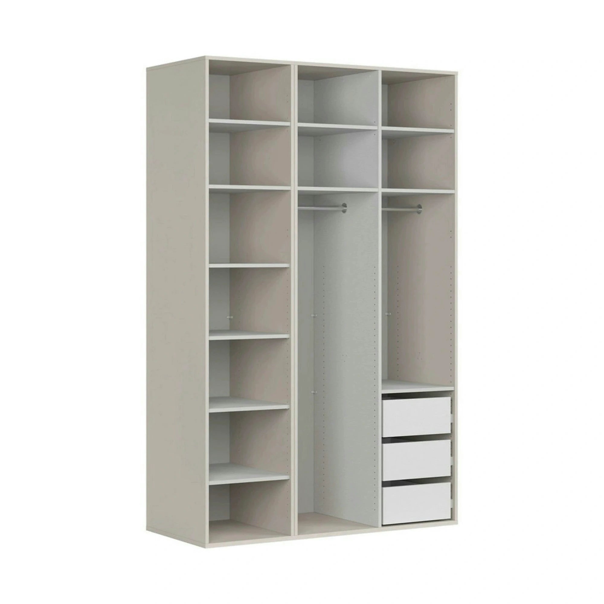 Dulap FLEX, casmir/negru, PAL, cu 3 usi, 150x66x240 cm
