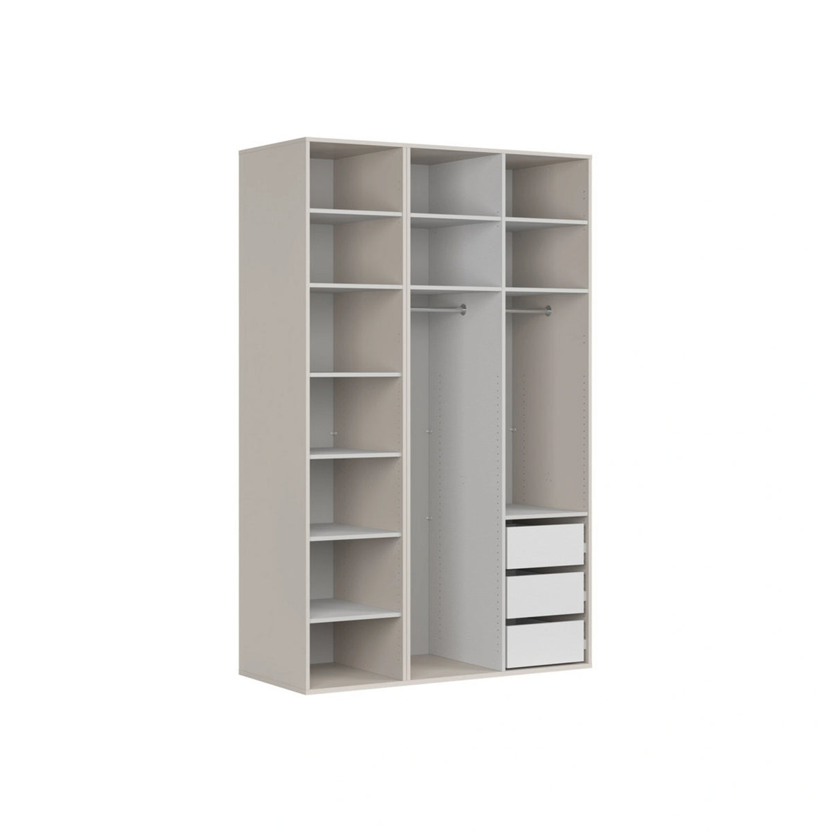 Dulap FLEX, casmir/negru, PAL, cu 3 usi, 150x66x240 cm