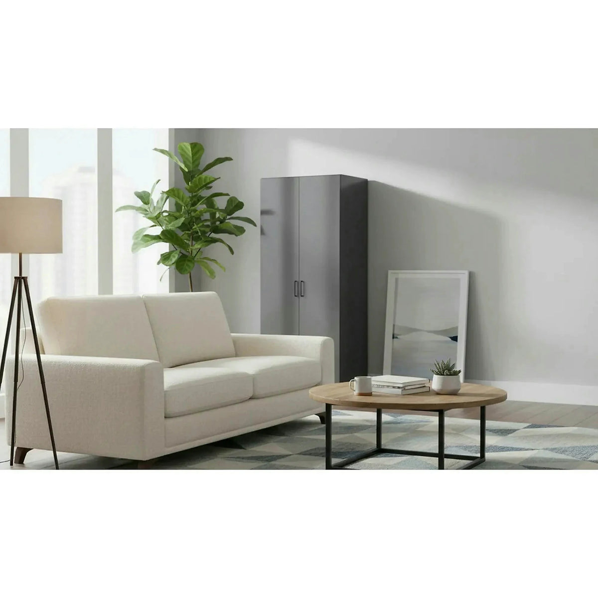 Dulap FLEX, gri grafit, PAL, 100x66x240 cm