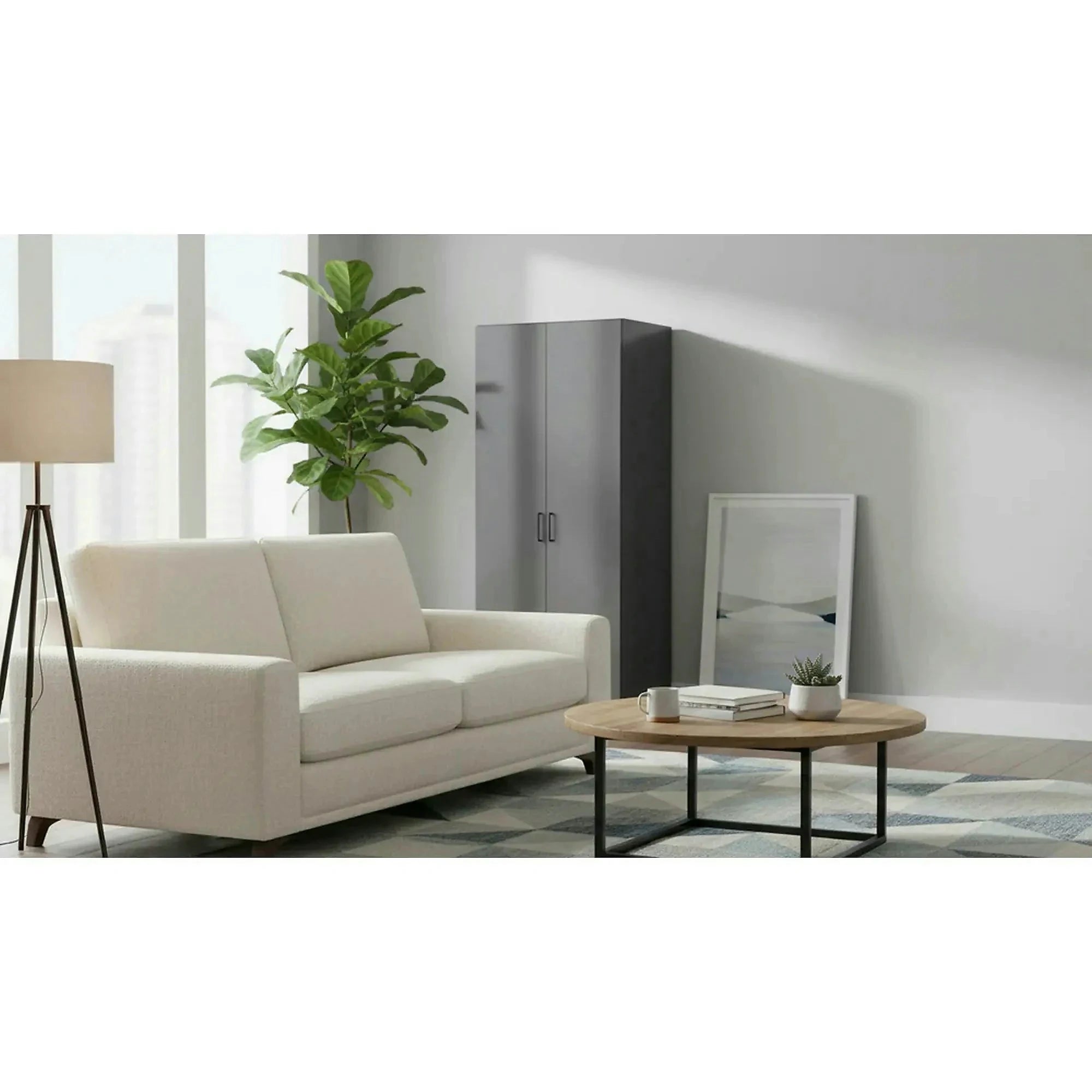 Dulap FLEX, gri grafit, PAL, 100x66x240 cm