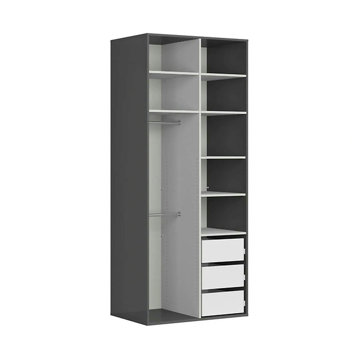 Dulap FLEX, gri grafit, PAL, 100x66x240 cm