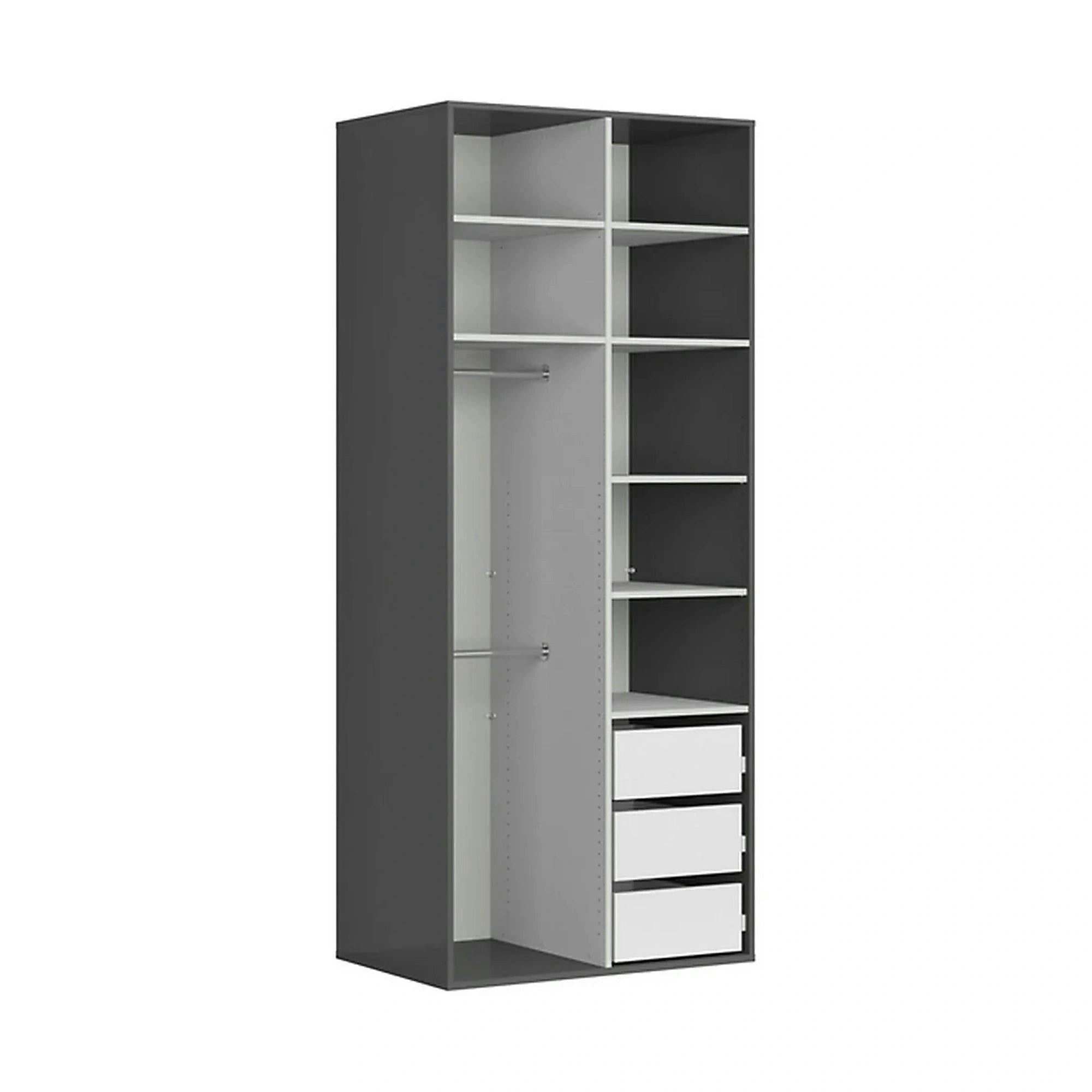 Dulap FLEX, gri grafit, PAL, 100x66x240 cm