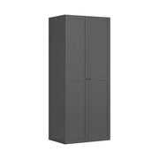Dulap FLEX, gri grafit, PAL, cu 2 usi, 100x66x240 cm